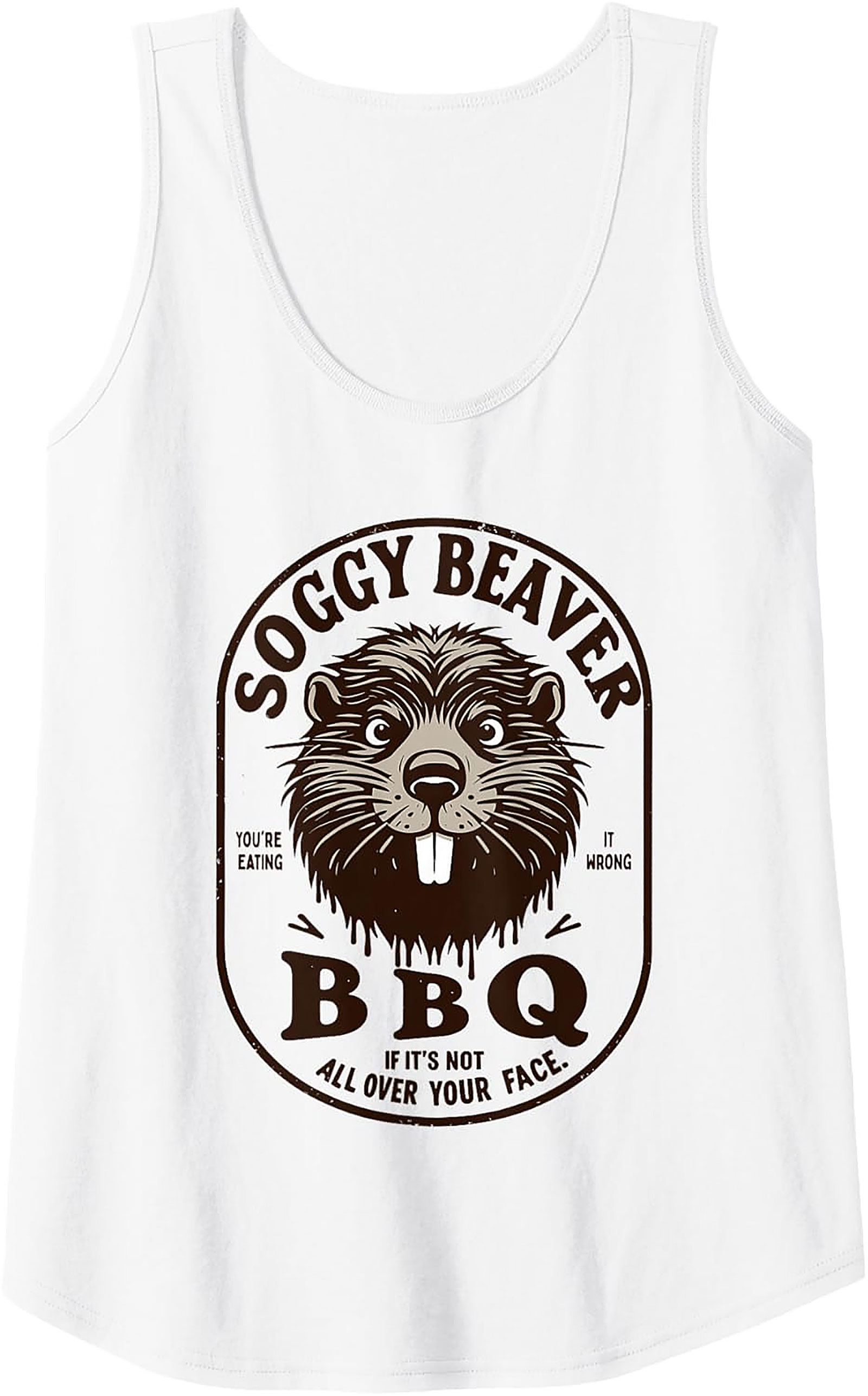 Soggy Beaver BBQ Tank Top - Funny Graphic Summer Wear