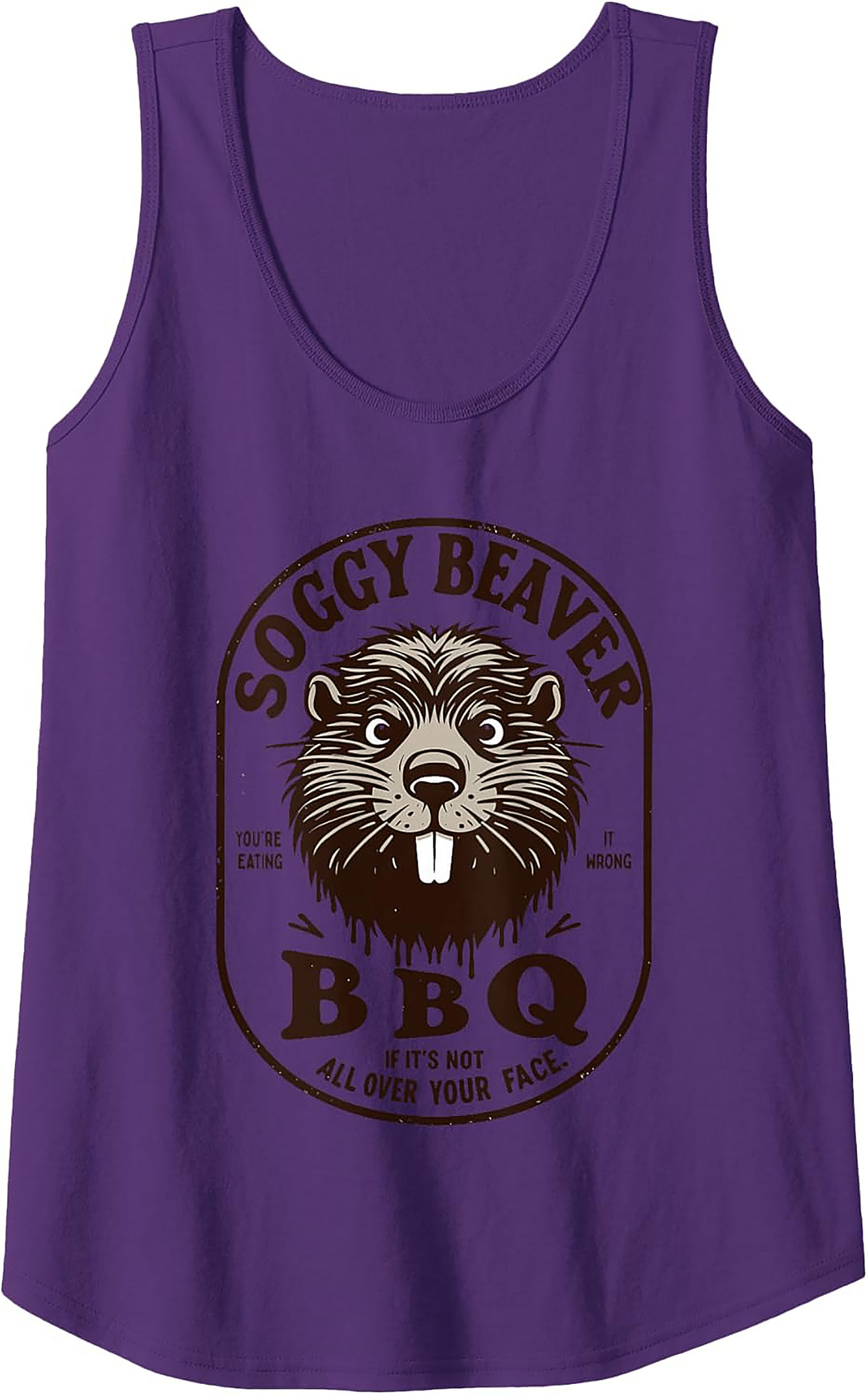 Soggy Beaver BBQ Tank Top - Funny Graphic Summer Wear
