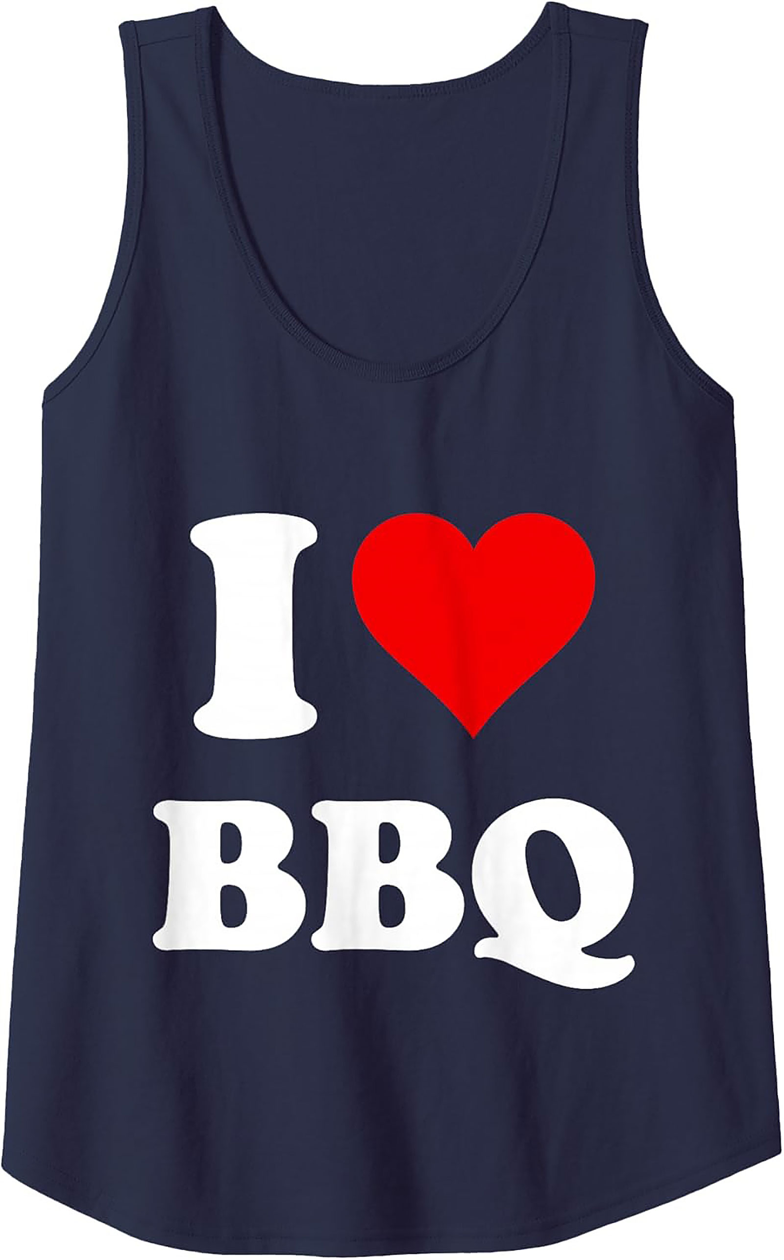I Love BBQ Graphic Tank Top | Grilling Sleeveless Shirt