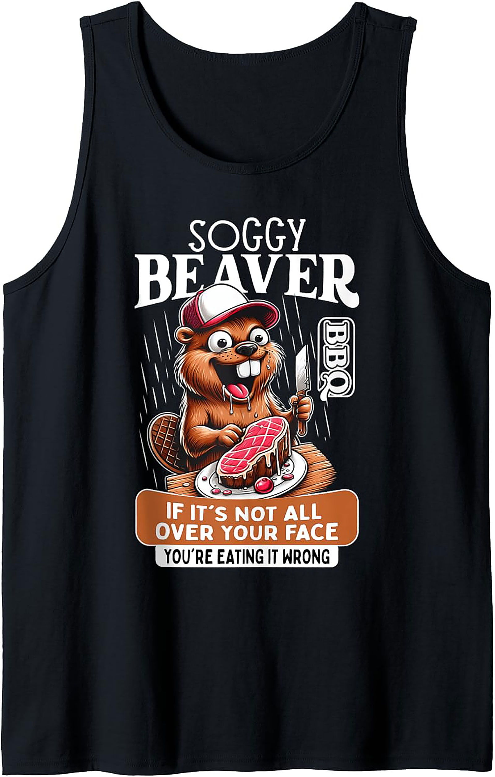 Soggy Beaver BBQ Tank Top | Funny Grilling Graphic Tank