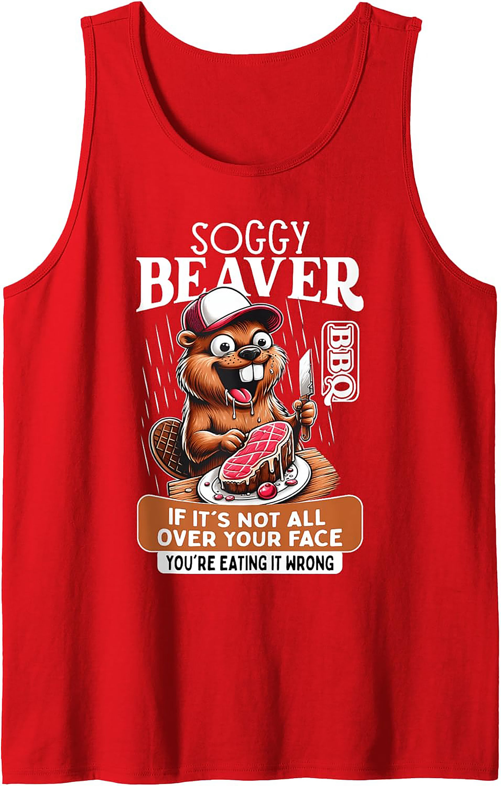 Soggy Beaver BBQ Tank Top | Funny Grilling Graphic Tank