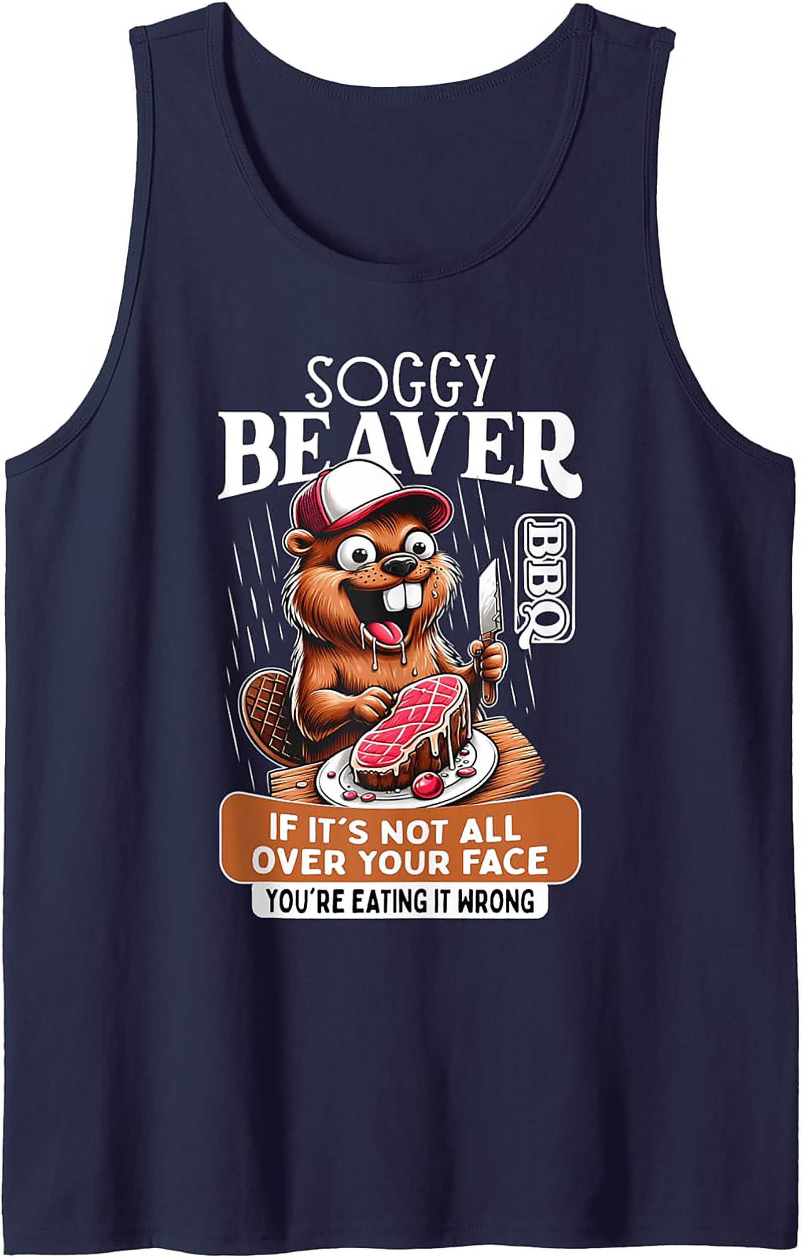 Soggy Beaver BBQ Tank Top | Funny Grilling Graphic Tank