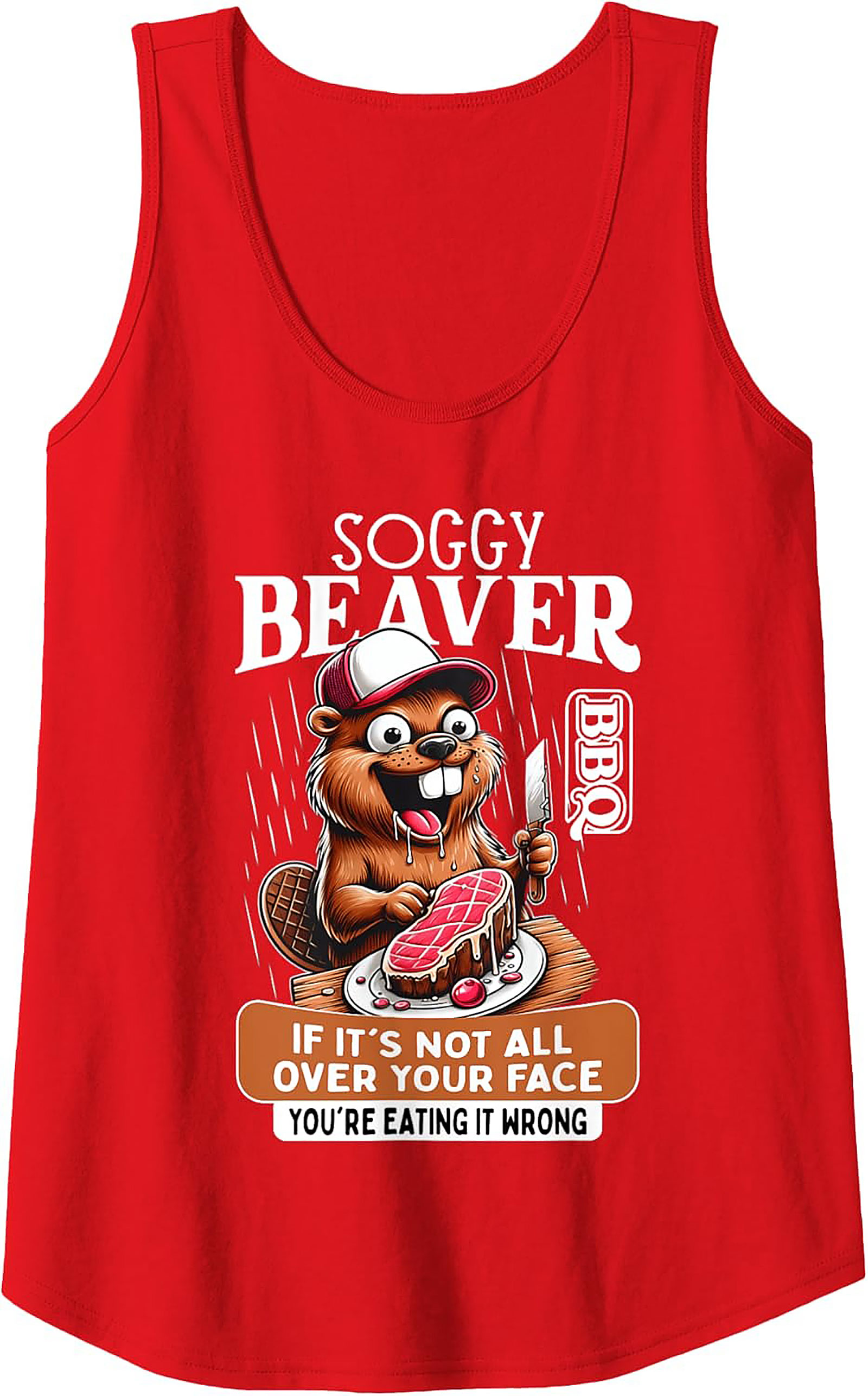Soggy Beaver BBQ Tank Top | Funny Grilling Graphic Tank