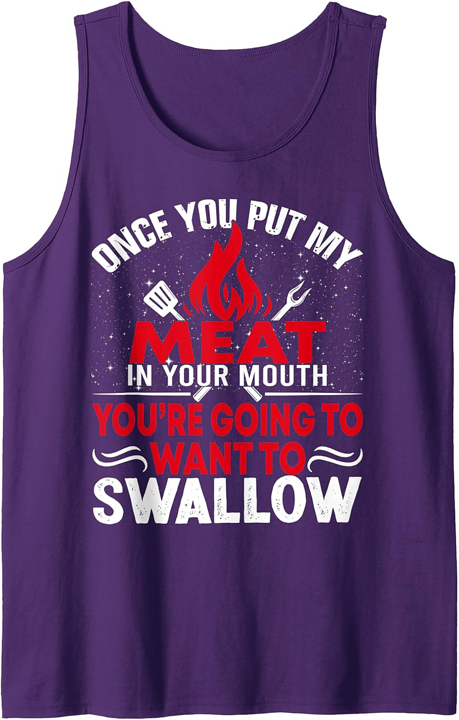 Funny BBQ Meat In Your Mouth Tank Top | Unisex Sleeveless Tee