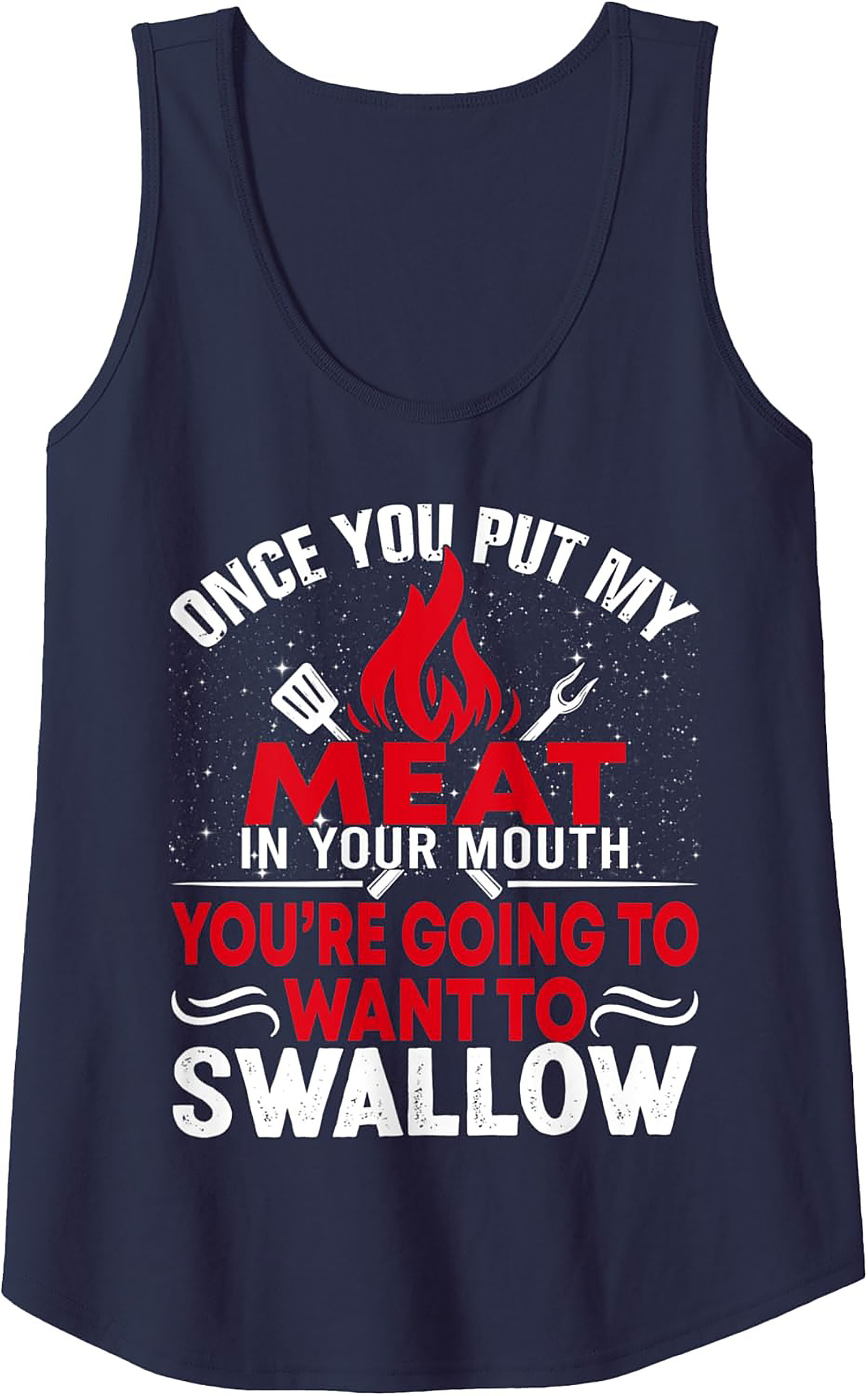Funny BBQ Meat In Your Mouth Tank Top | Unisex Sleeveless Tee