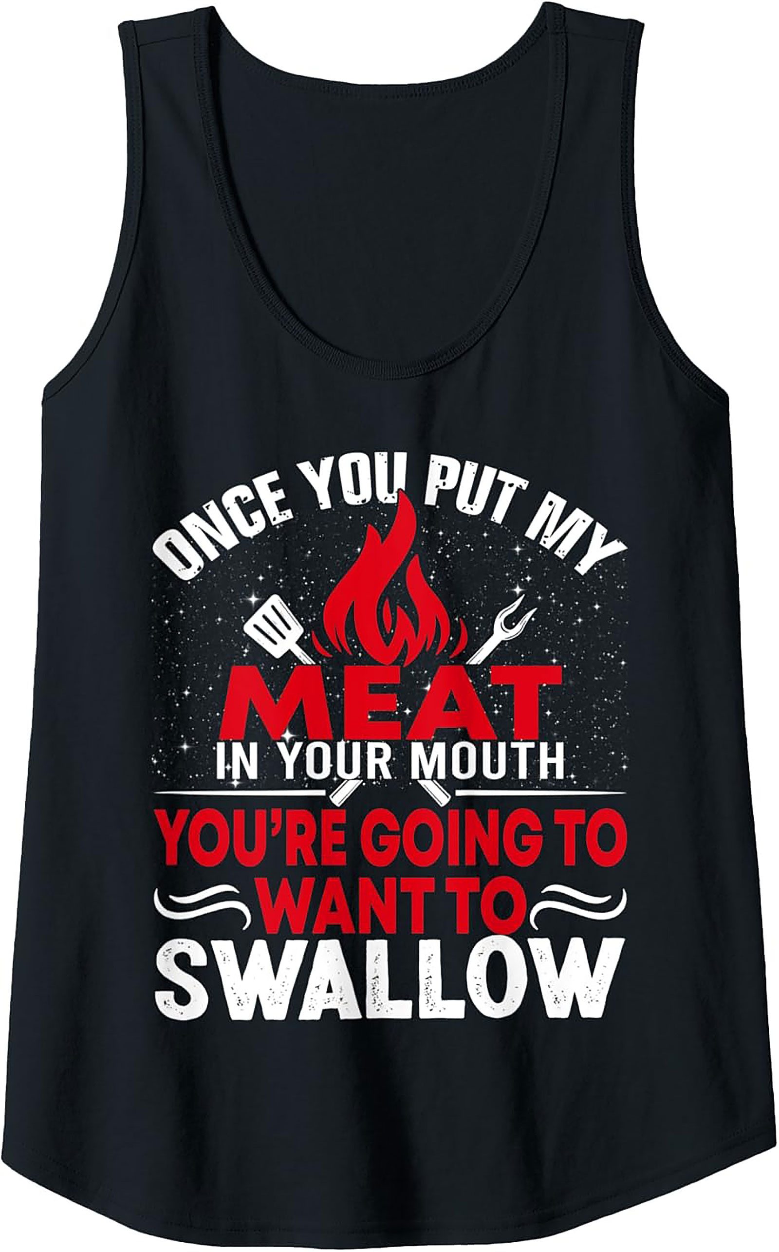 Funny BBQ Meat In Your Mouth Tank Top | Unisex Sleeveless Tee