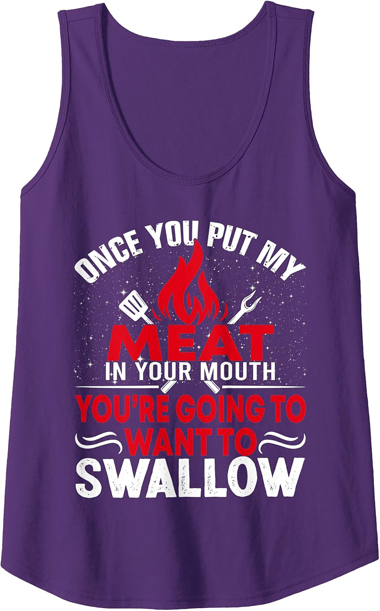 Funny BBQ Meat In Your Mouth Tank Top | Unisex Sleeveless Tee