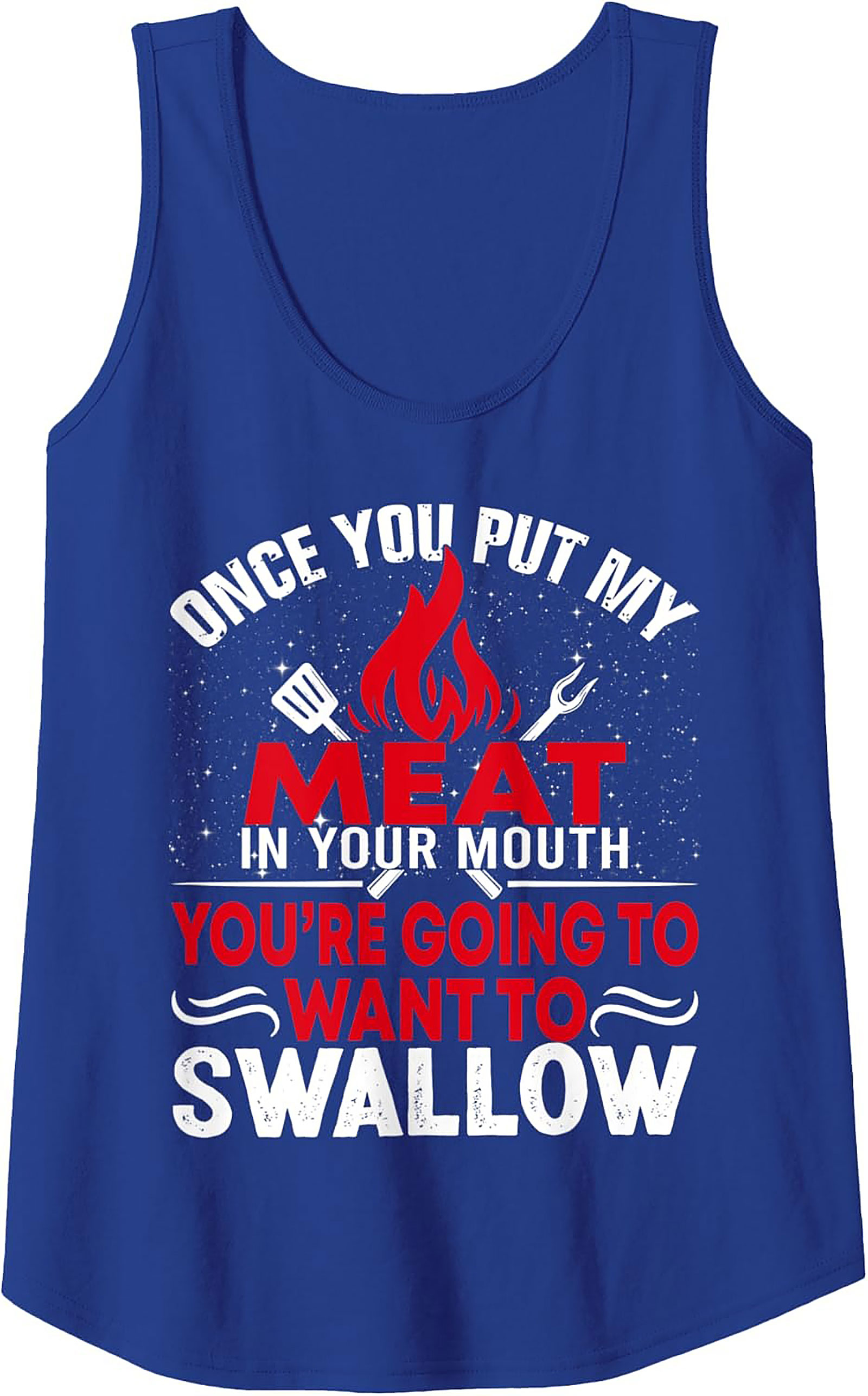 Funny BBQ Meat In Your Mouth Tank Top | Unisex Sleeveless Tee