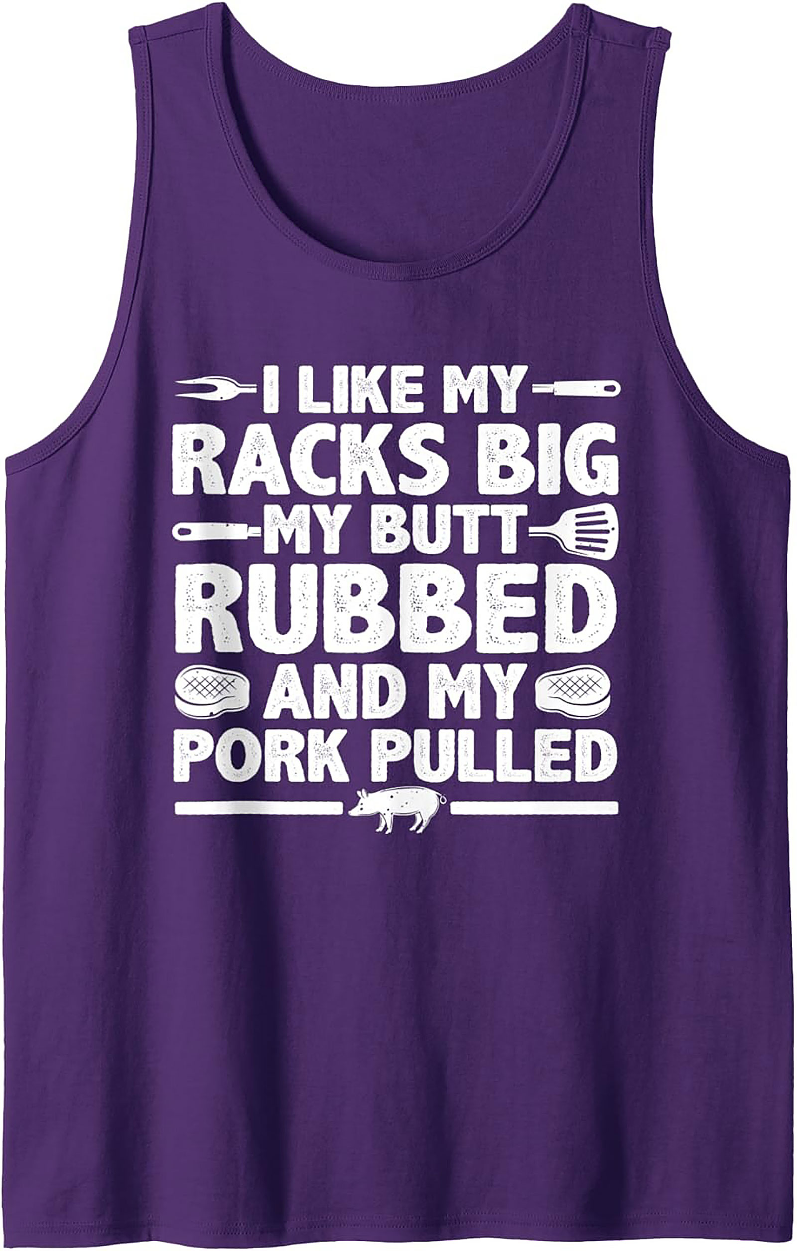 Funny BBQ Tank Top - Big Racks & Rubbed Butt Grilling Tee