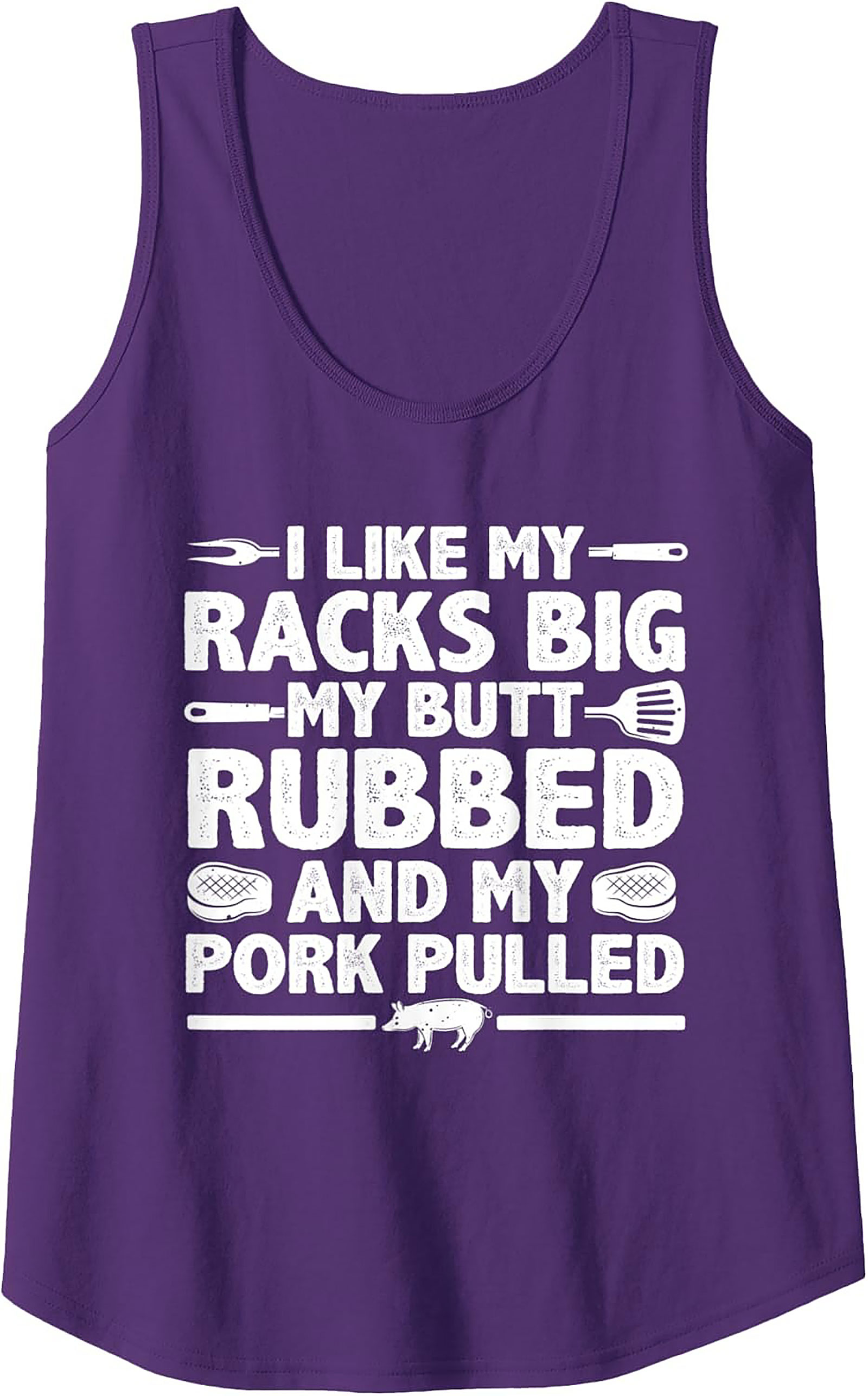 Funny BBQ Tank Top - Big Racks & Rubbed Butt Grilling Tee