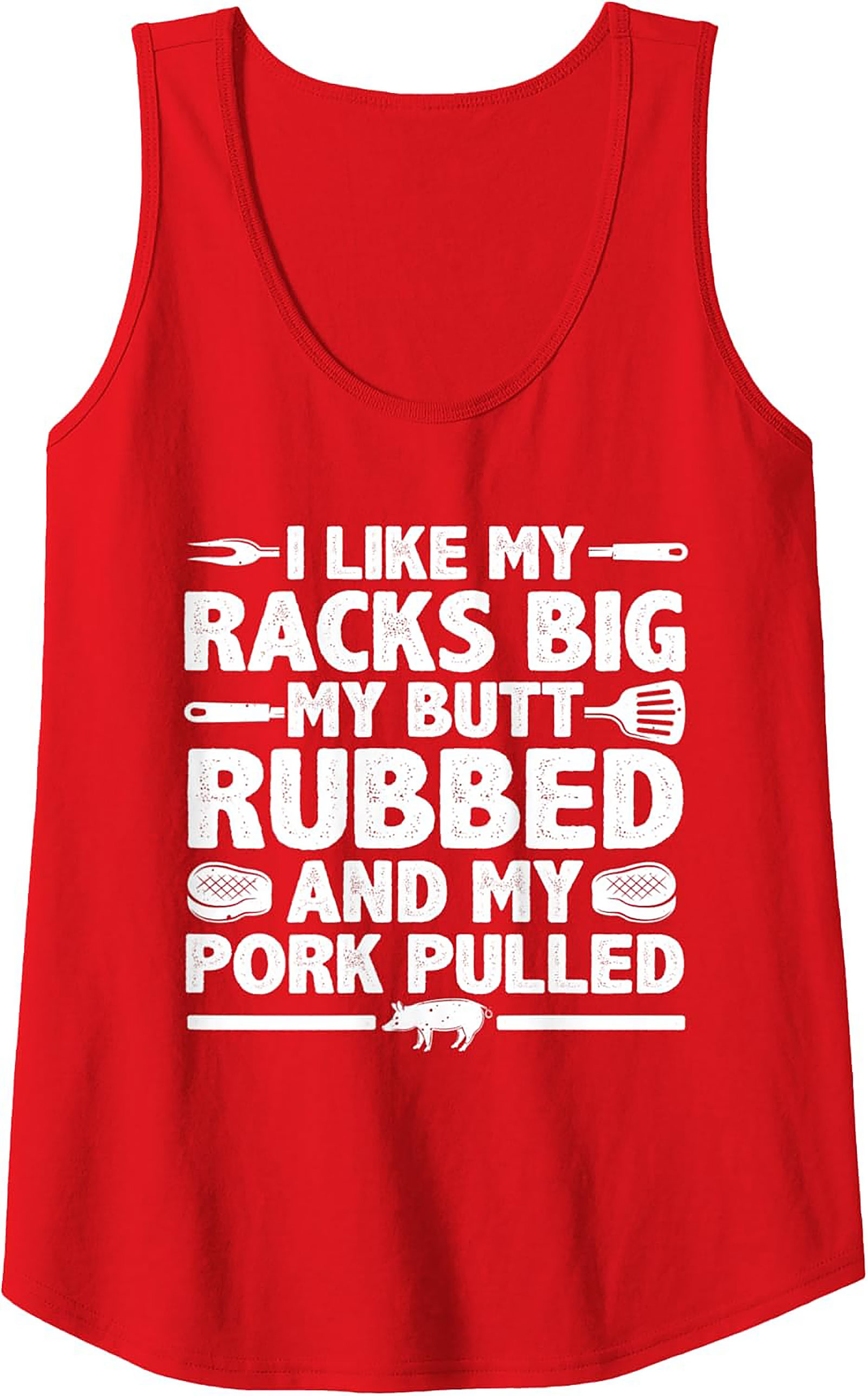 Funny BBQ Tank Top - Big Racks & Rubbed Butt Grilling Tee