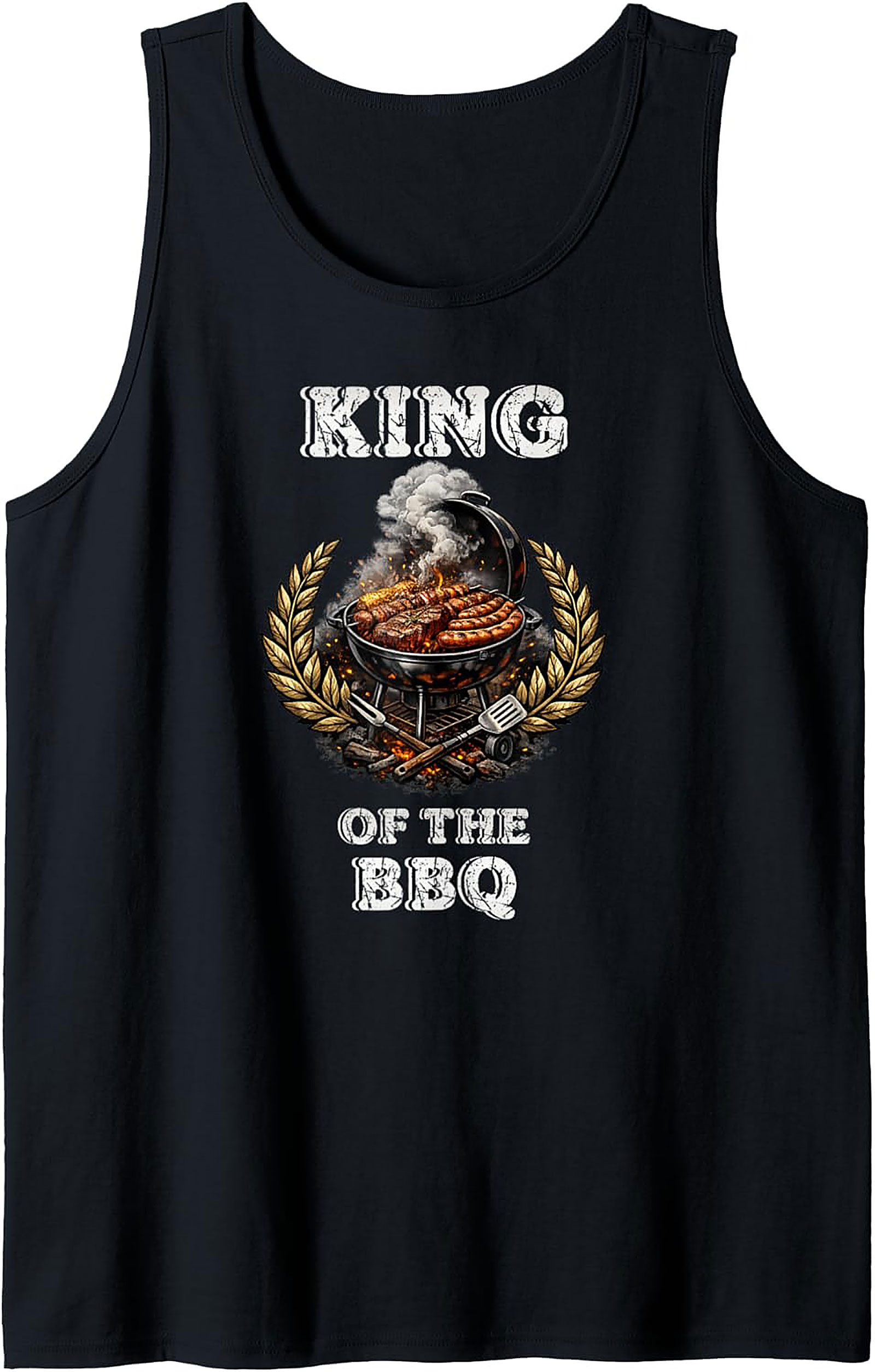 King of the BBQ Tank Top - Funny Grilling Sleeveless Tee