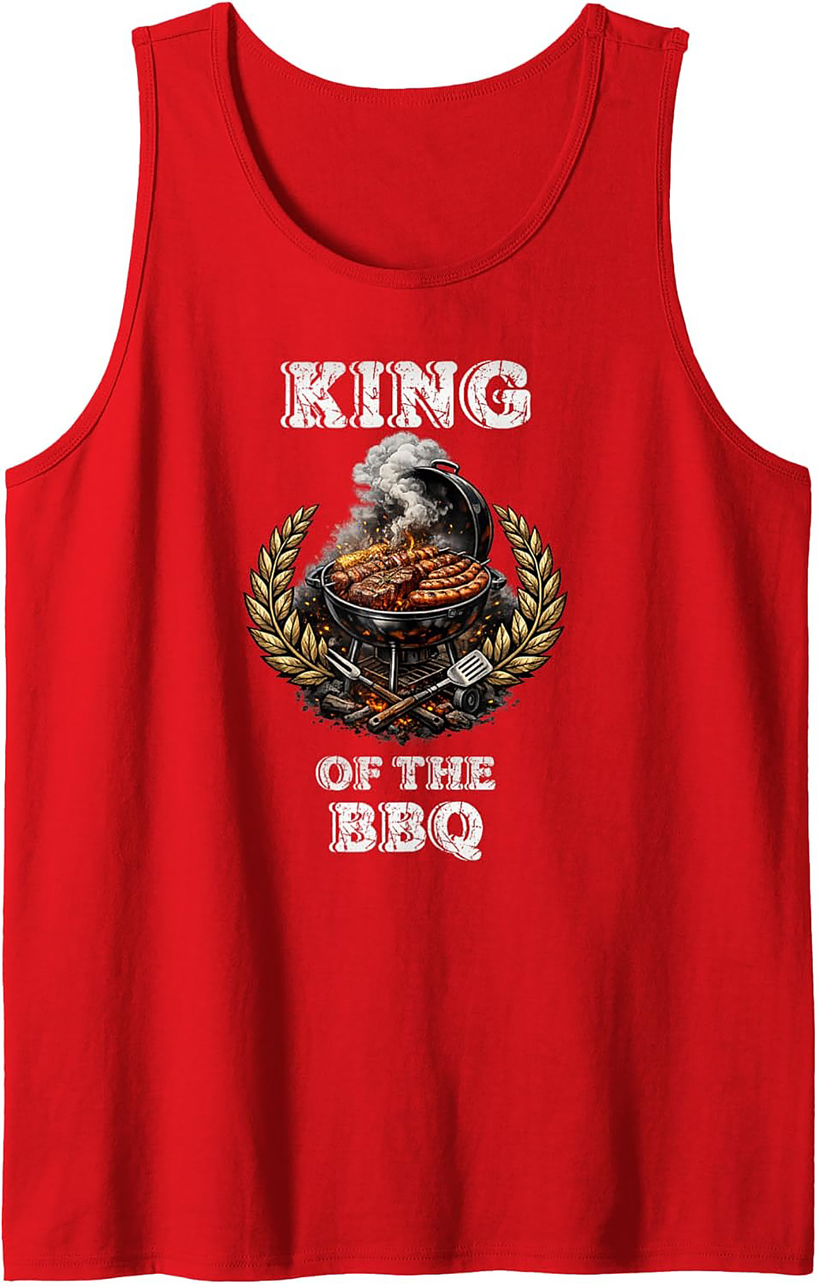 King of the BBQ Tank Top - Funny Grilling Sleeveless Tee