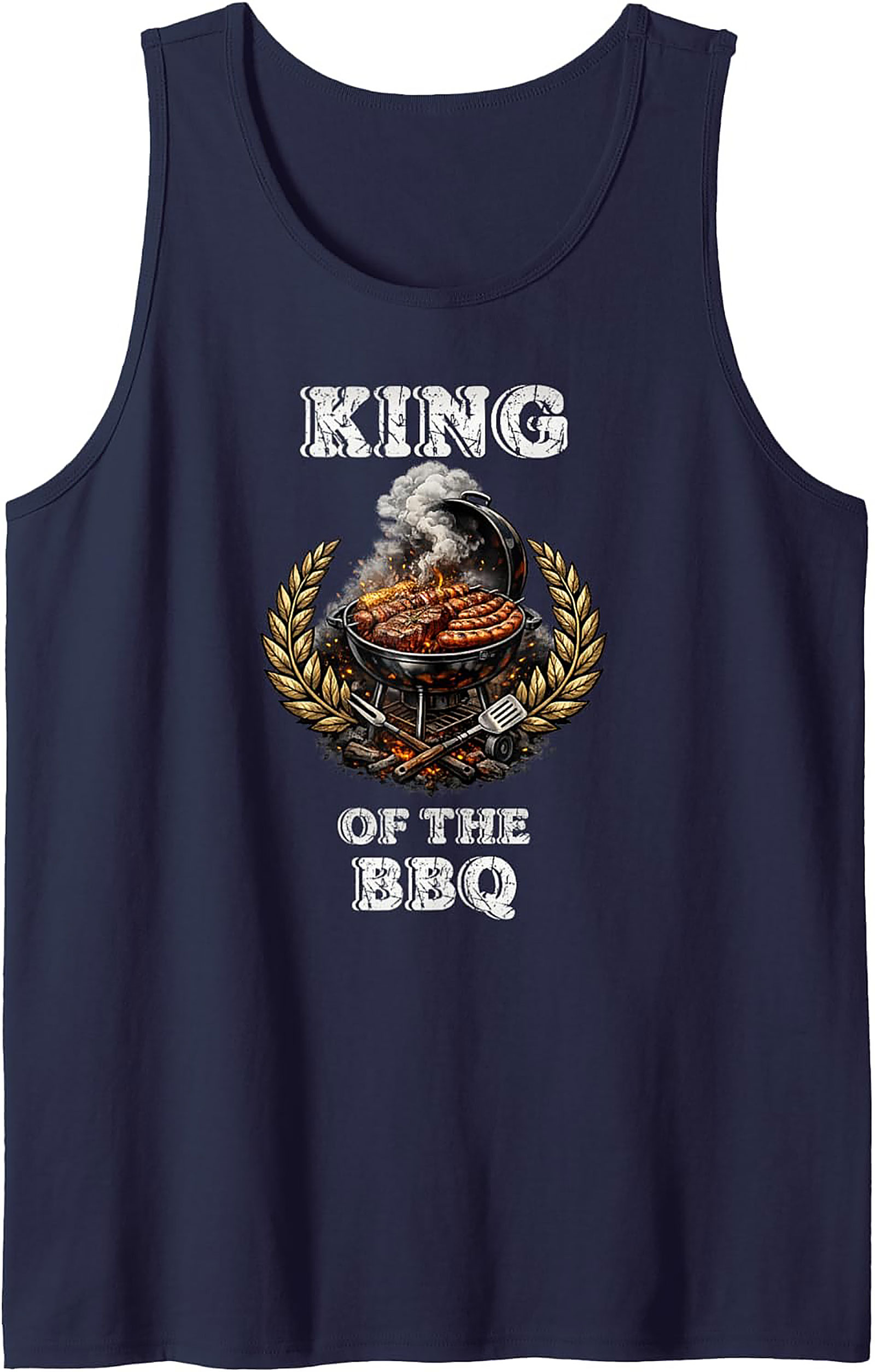 King of the BBQ Tank Top - Funny Grilling Sleeveless Tee