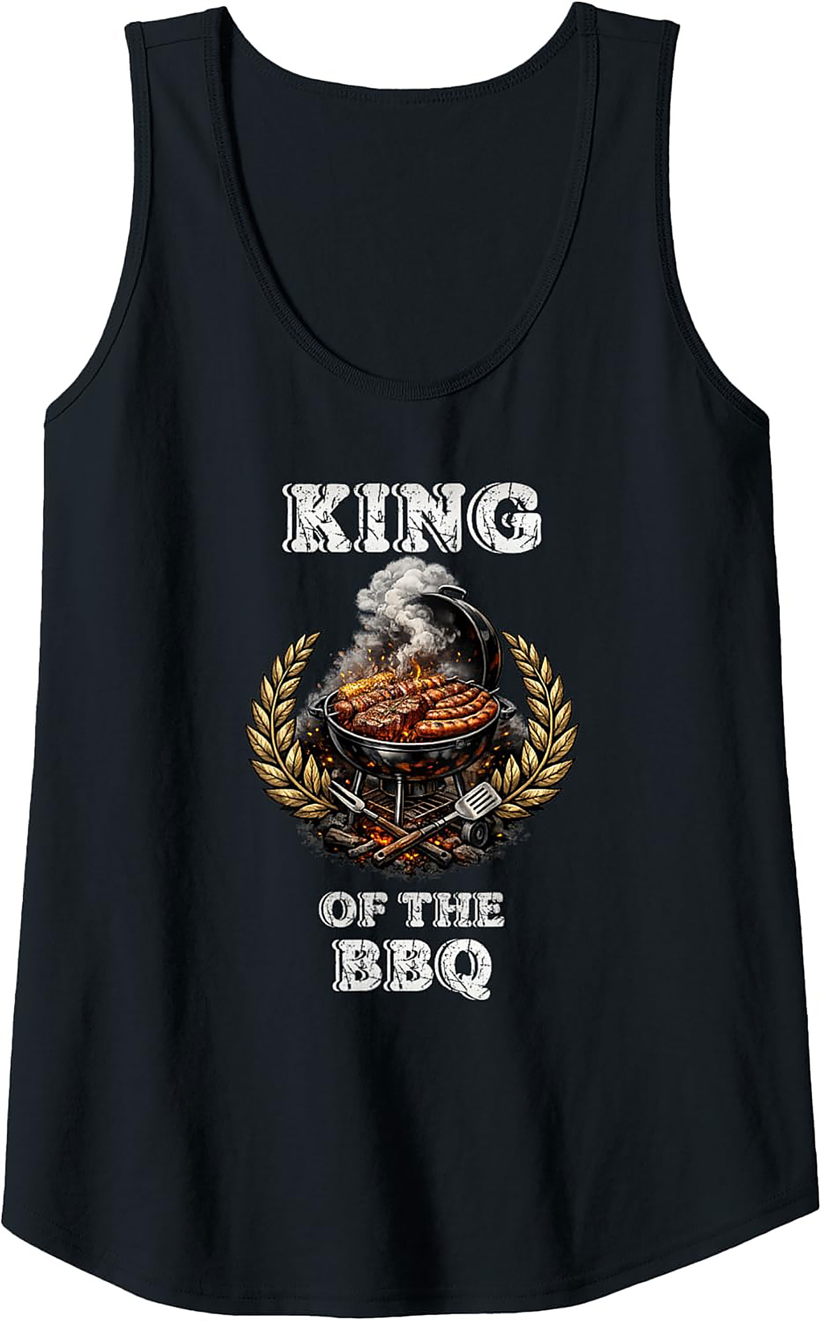 King of the BBQ Tank Top - Funny Grilling Sleeveless Tee