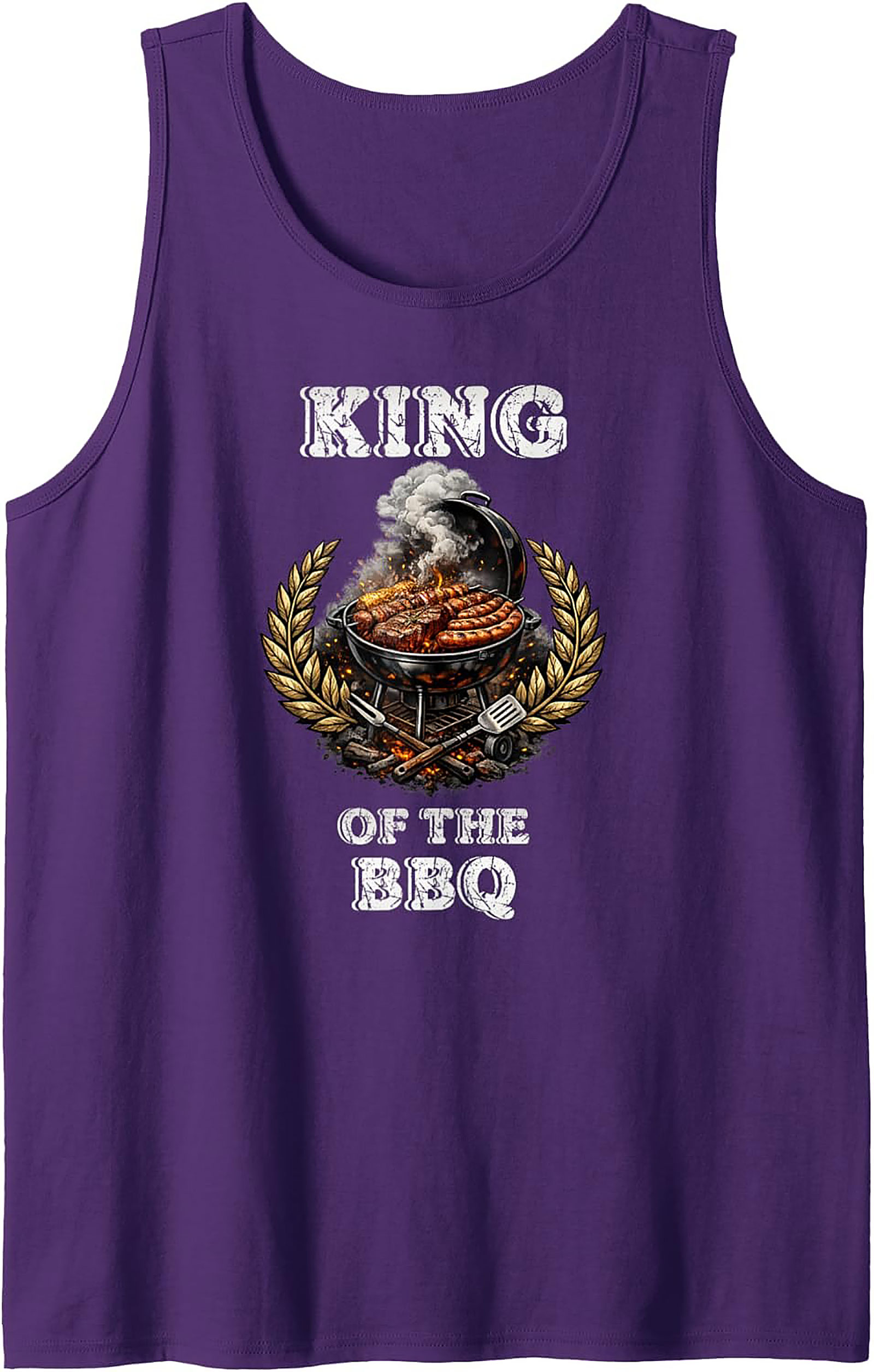 King of the BBQ Tank Top - Funny Grilling Sleeveless Tee