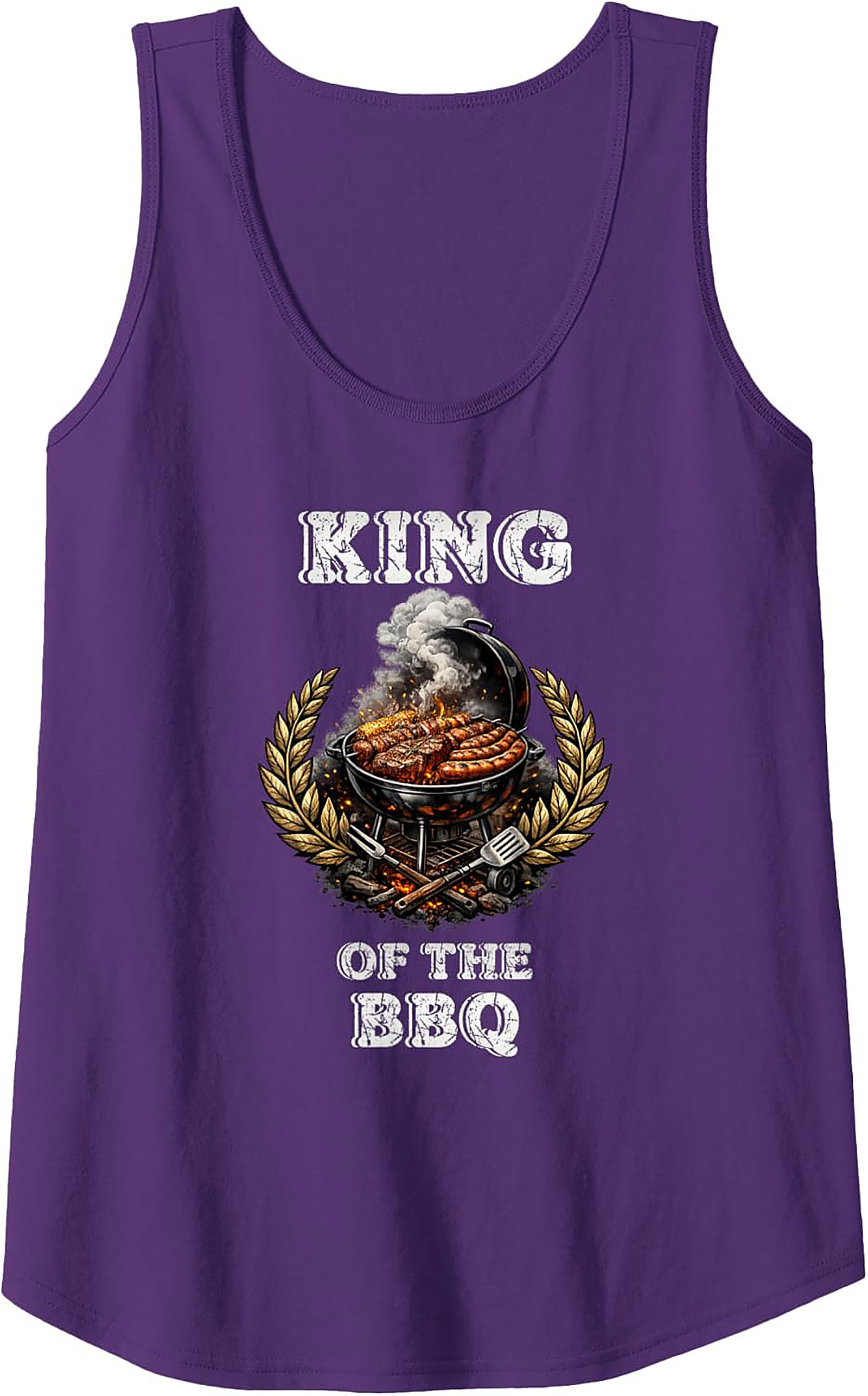 King of the BBQ Tank Top - Funny Grilling Sleeveless Tee