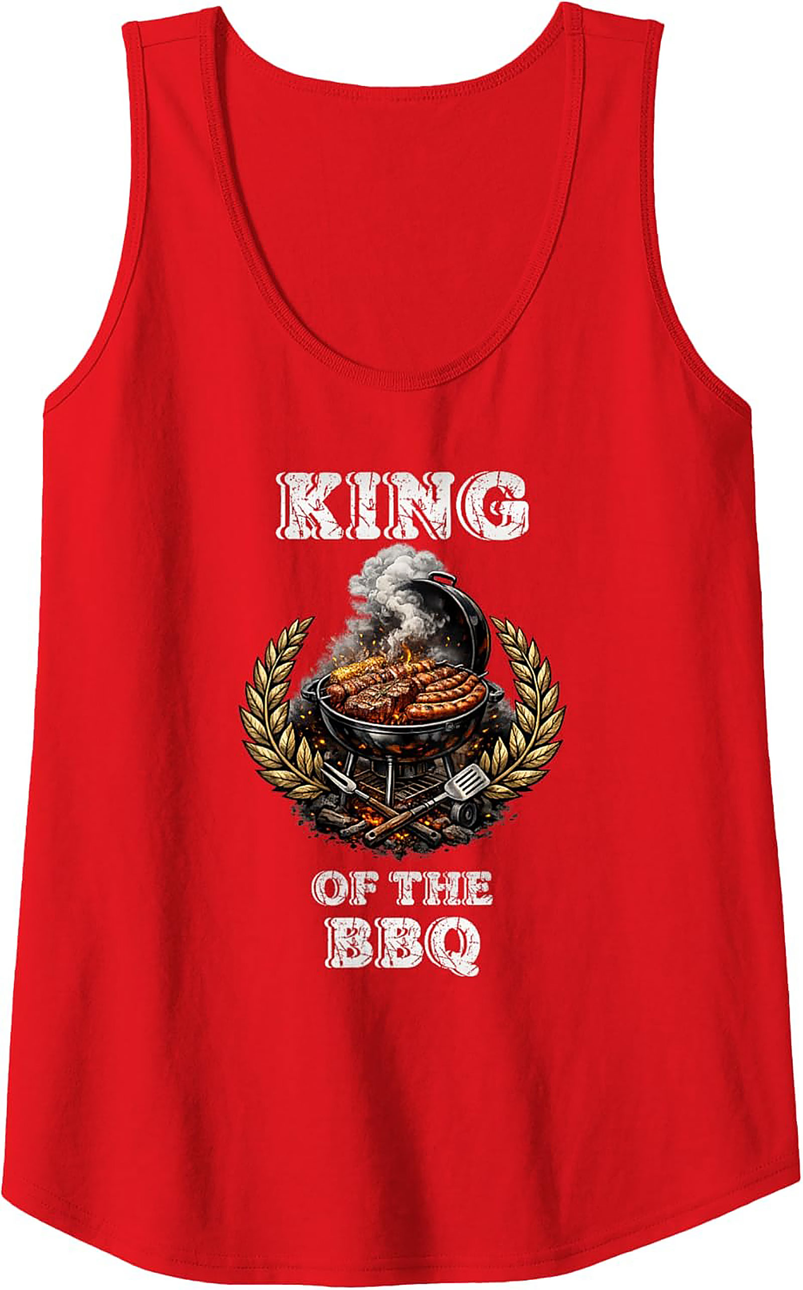 King of the BBQ Tank Top - Funny Grilling Sleeveless Tee