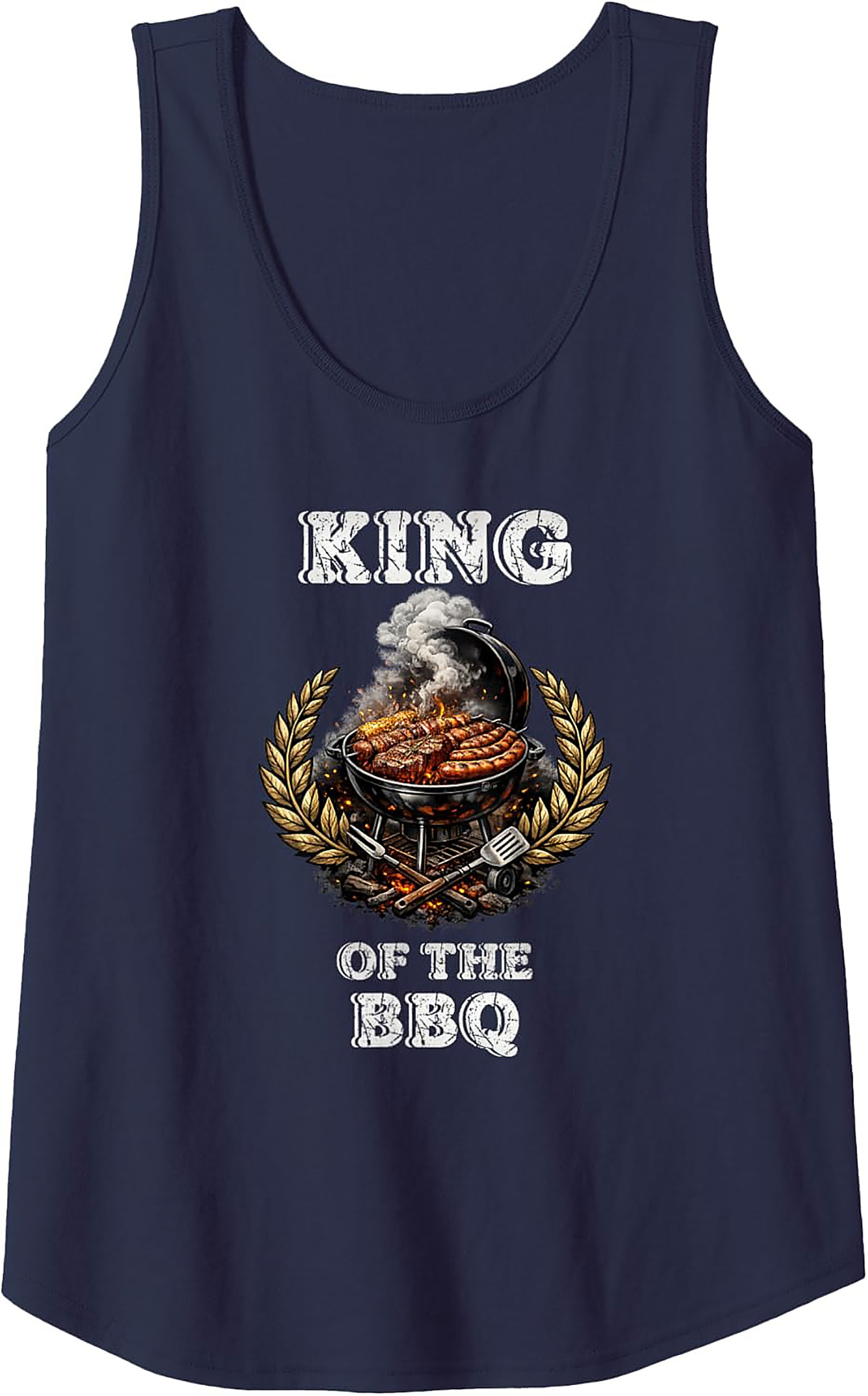 King of the BBQ Tank Top - Funny Grilling Sleeveless Tee