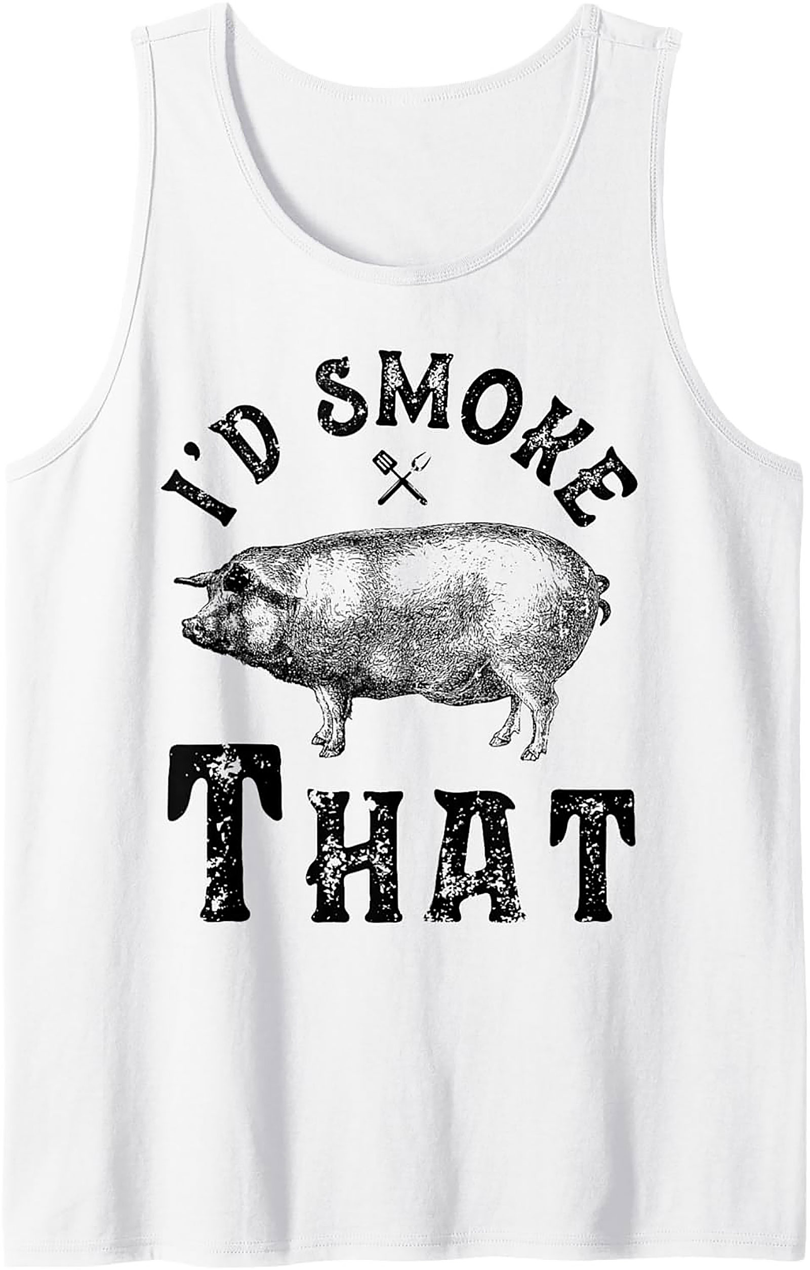 I'd Smoke That BBQ Graphic Tank Top | Funny Grilling Shirt