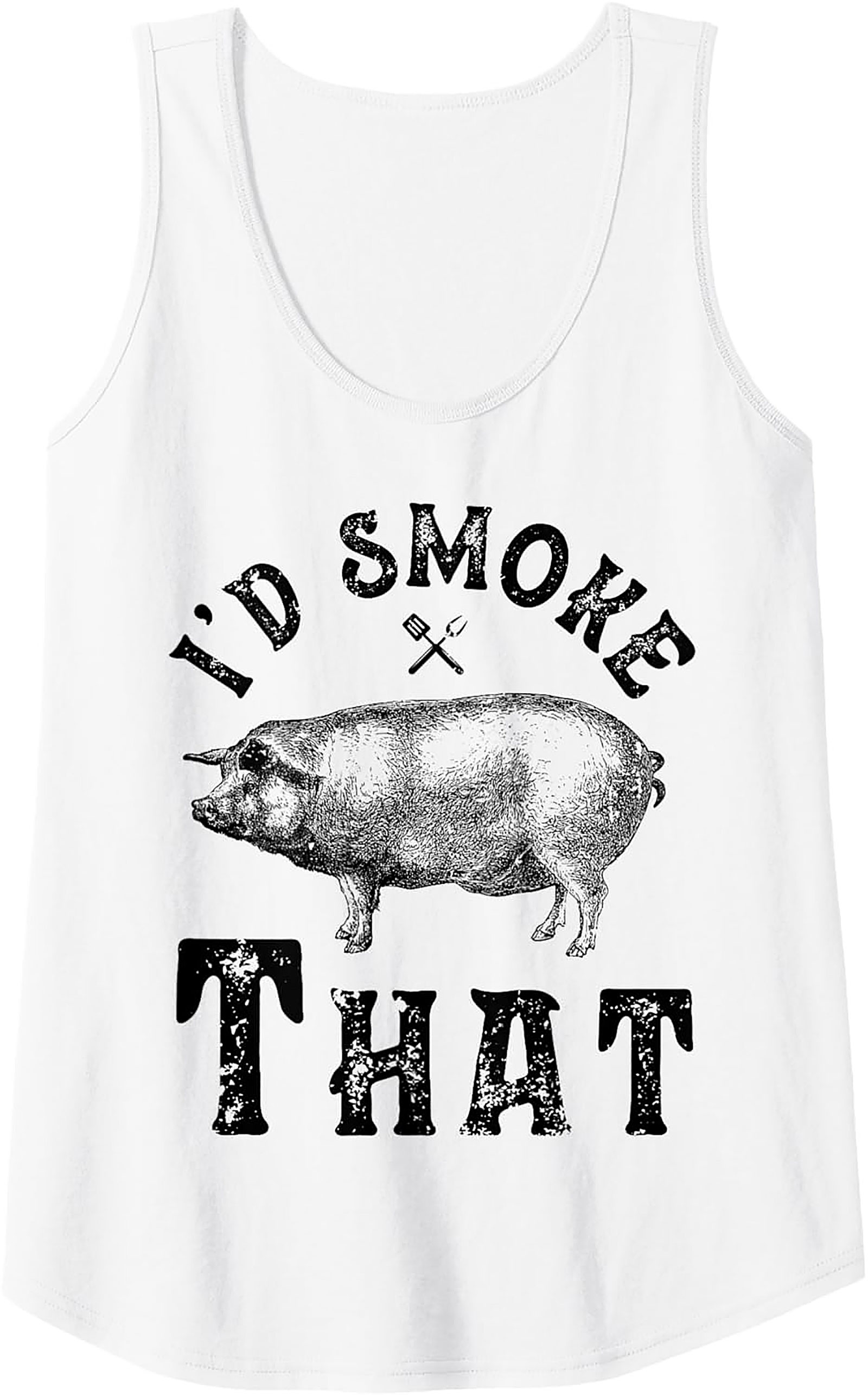 I'd Smoke That BBQ Graphic Tank Top | Funny Grilling Shirt