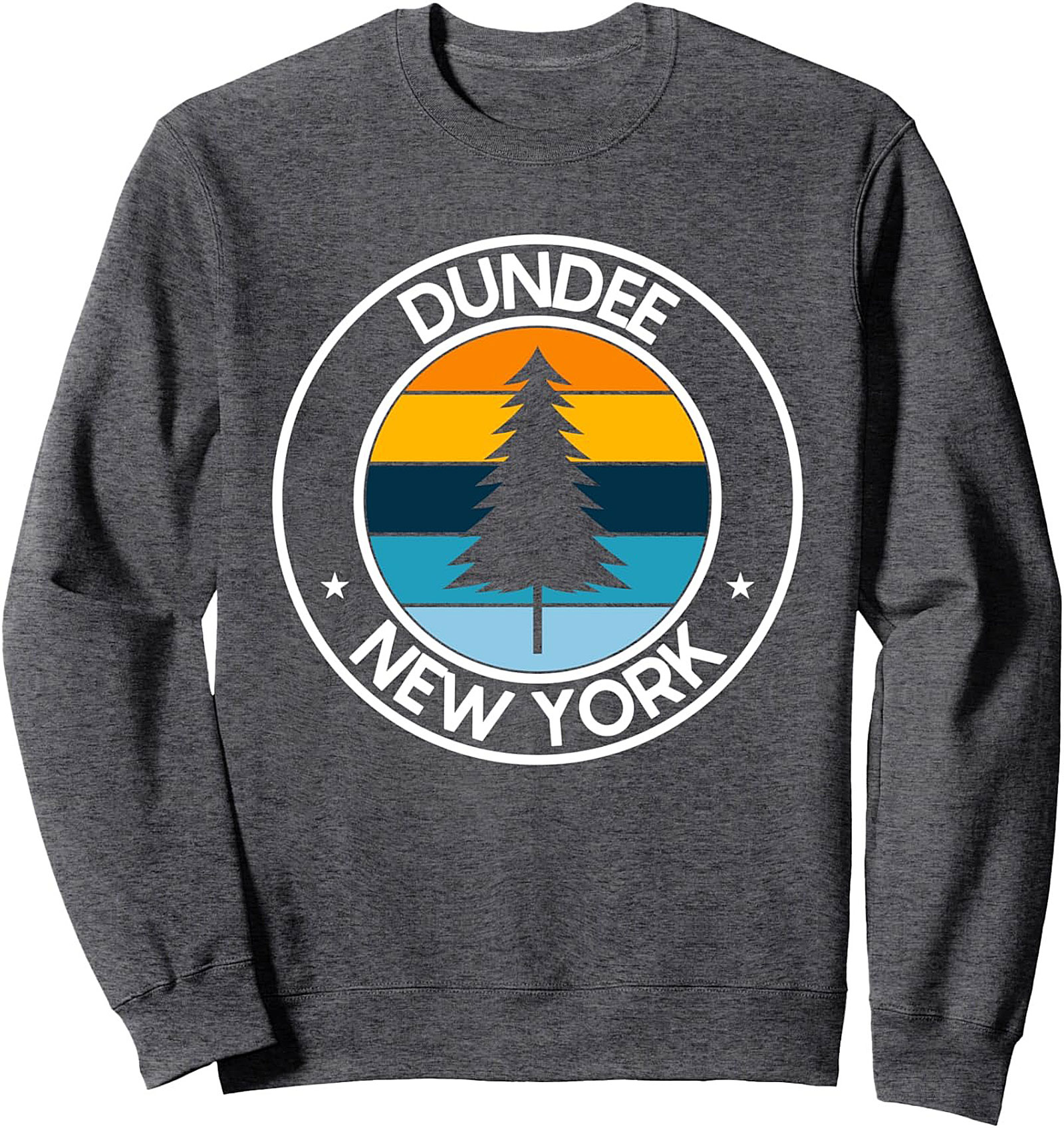 Dundee New York Graphic Sweatshirt Retro Pine Tree Crewneck