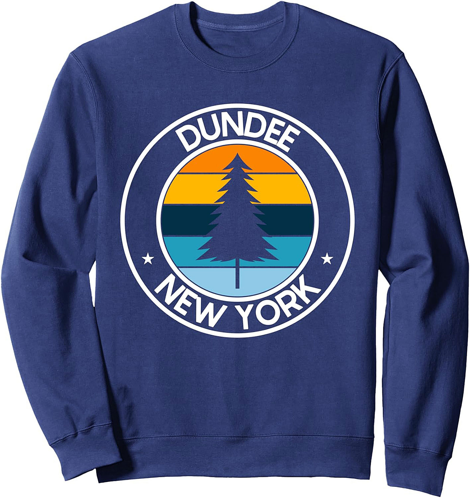 Dundee New York Graphic Sweatshirt Retro Pine Tree Crewneck