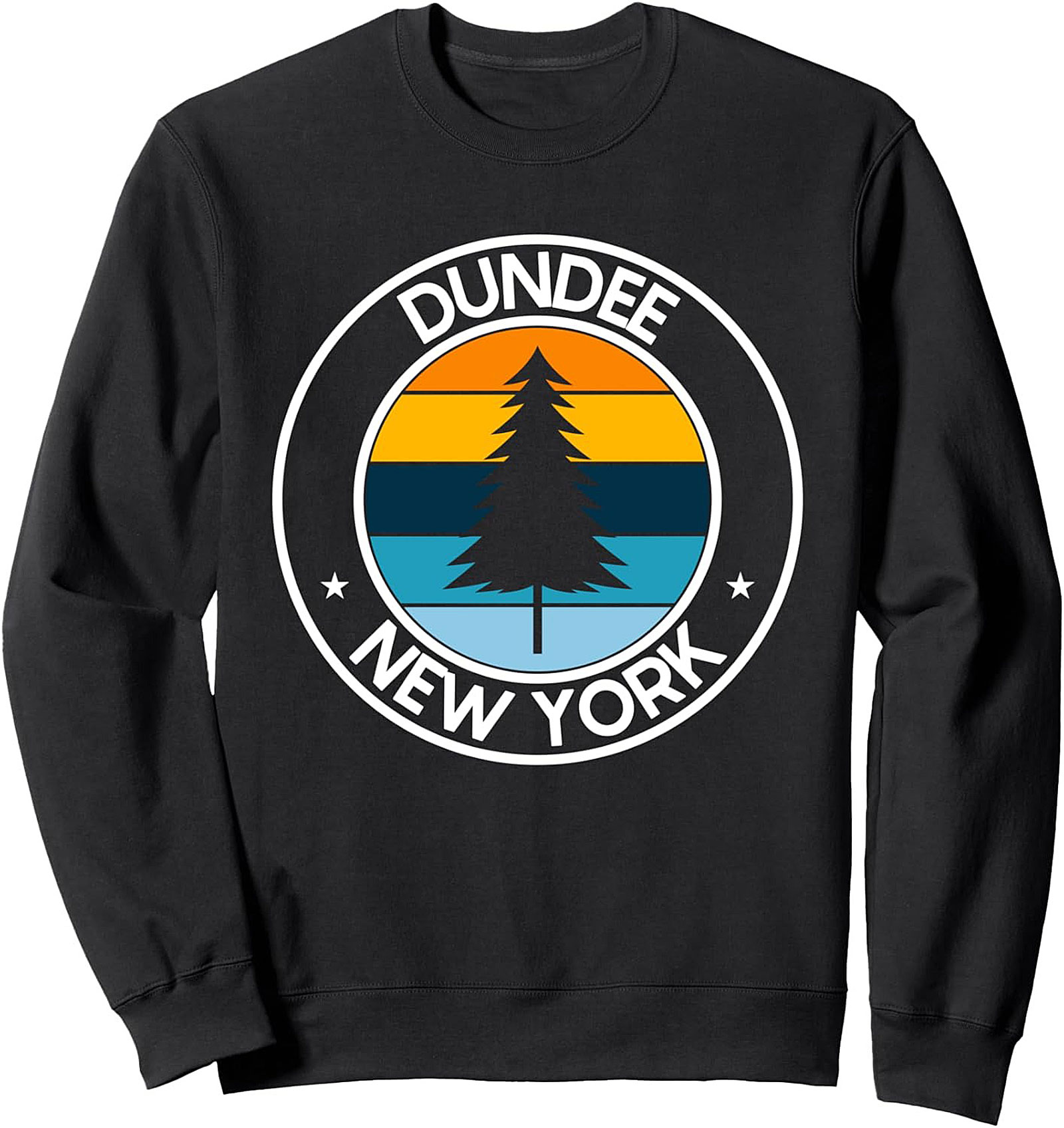 Dundee New York Graphic Sweatshirt Retro Pine Tree Crewneck