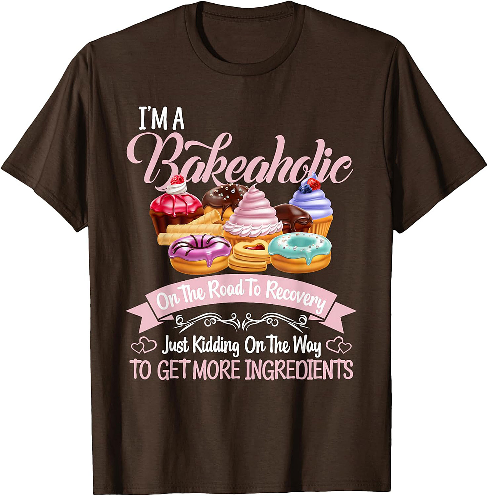  Bakeaholic Funny Baking T-Shirt Unisex Graphic Tee