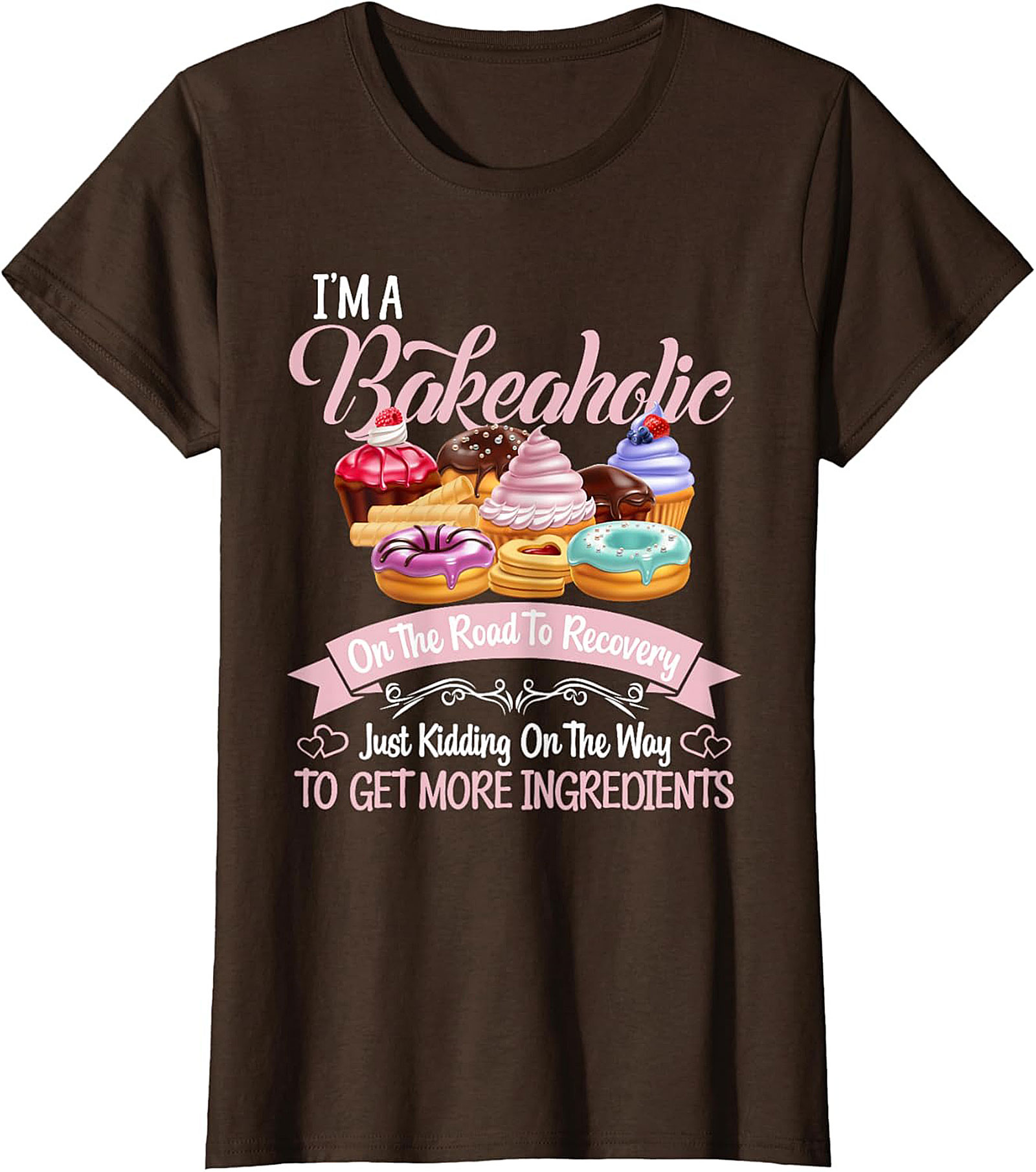 Bakeaholic Funny Baking T-Shirt Unisex Graphic Tee
