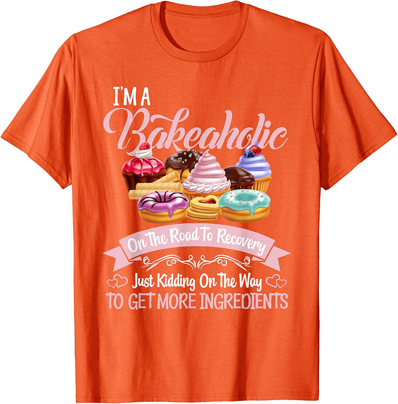  Bakeaholic Funny Baking T-Shirt Unisex Graphic Tee