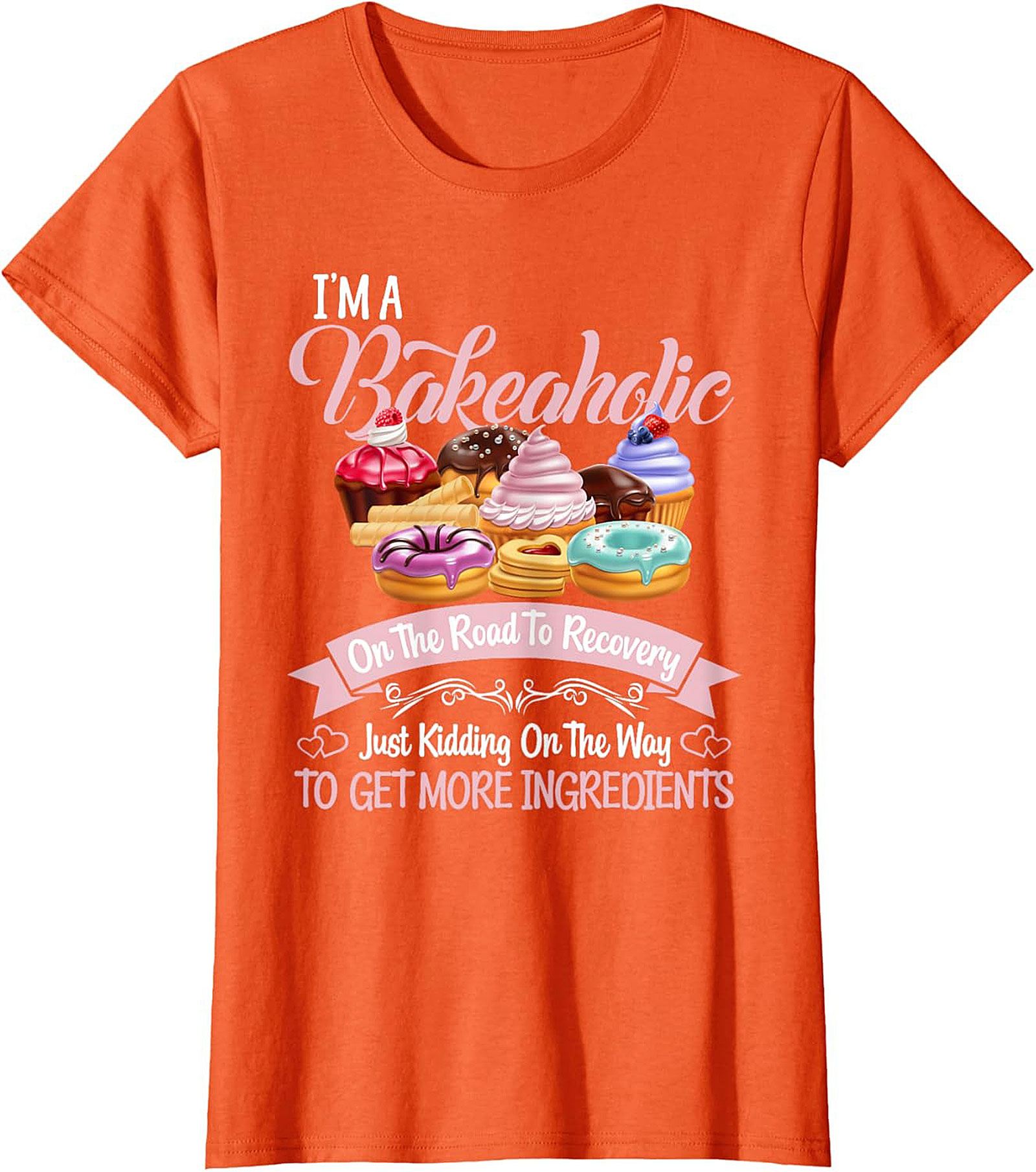  Bakeaholic Funny Baking T-Shirt Unisex Graphic Tee