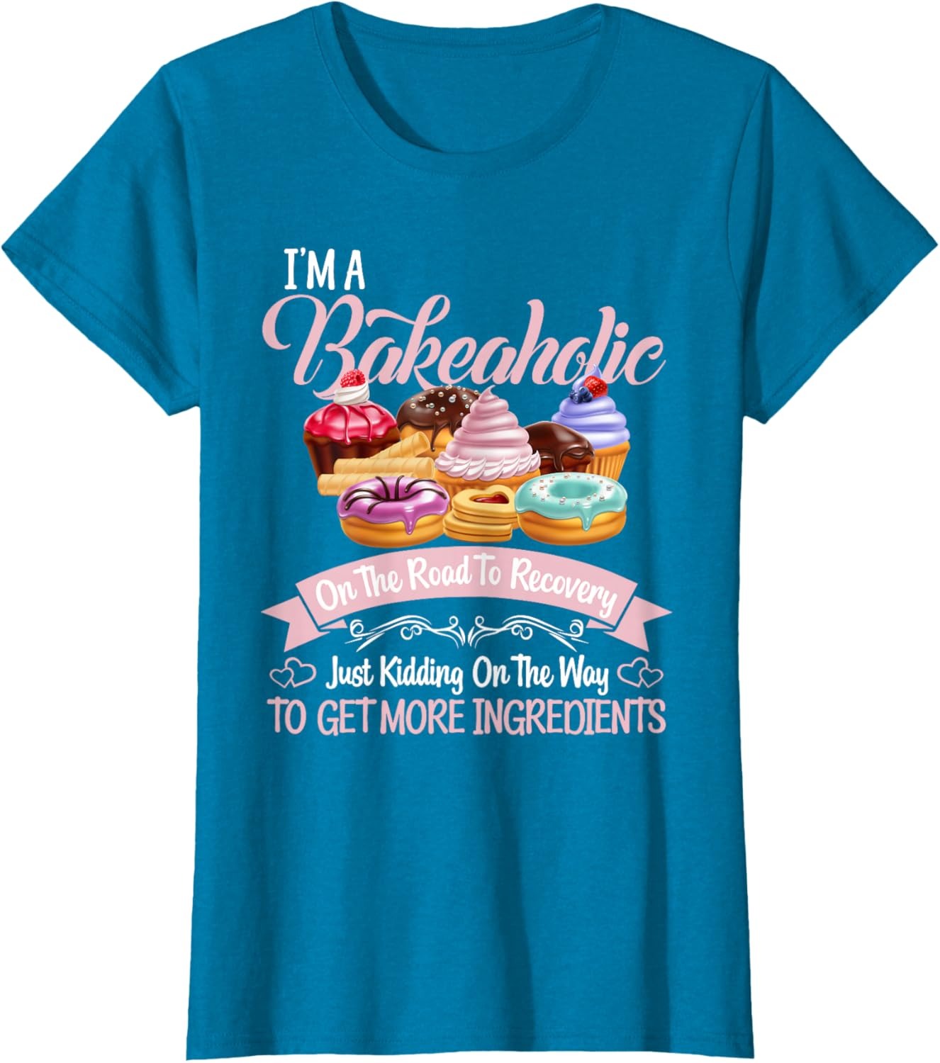  Bakeaholic Funny Baking T-Shirt Unisex Graphic Tee
