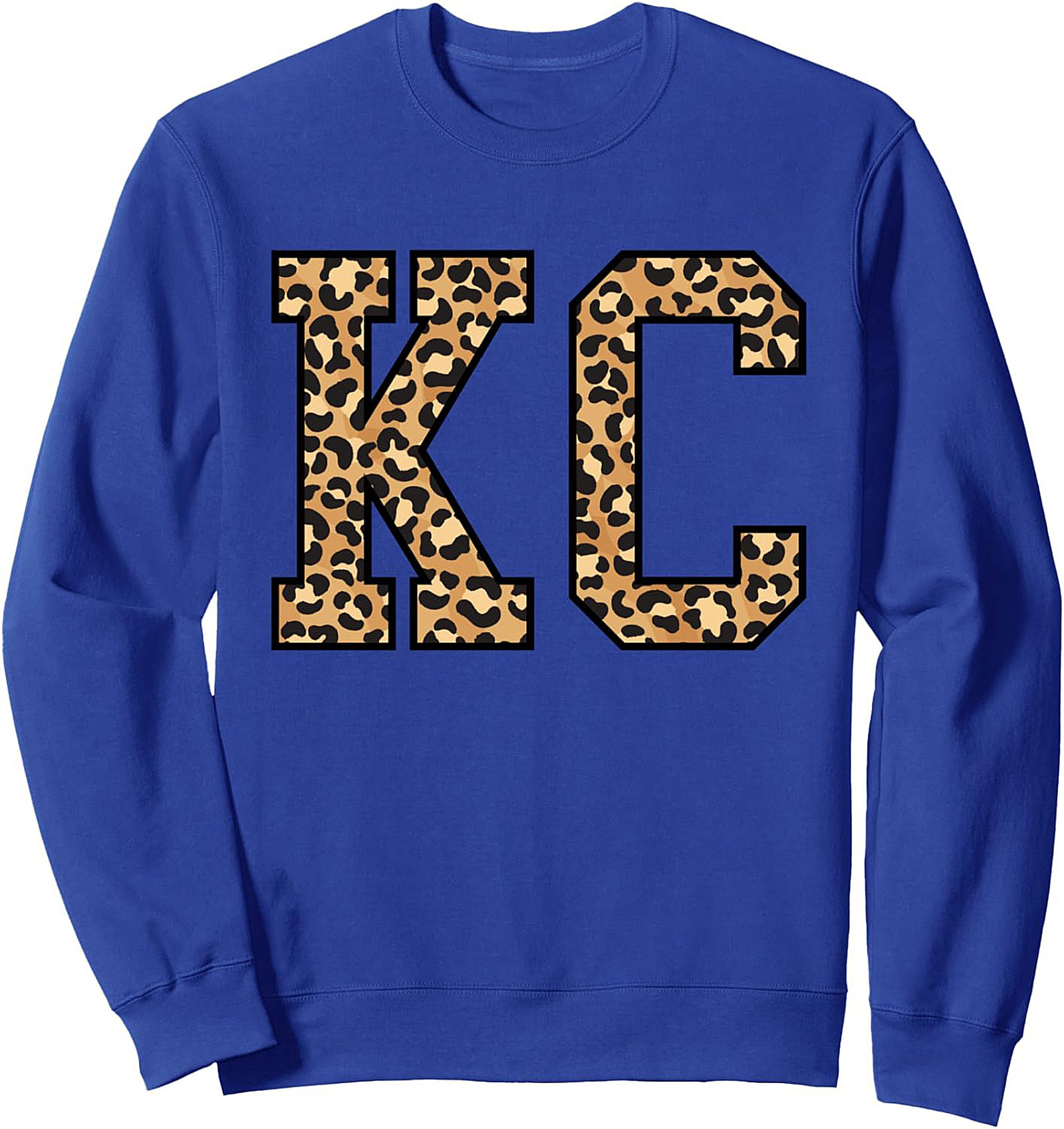 KC Leopard Print Graphic Sweatshirt Kansas City Crewneck