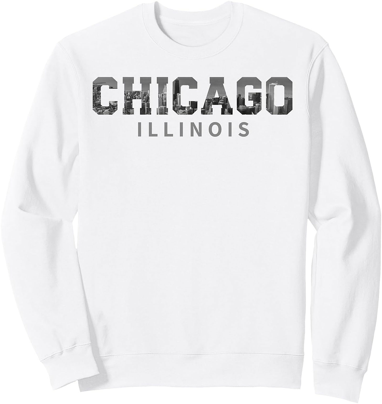 Chicago Skyline Graphic Sweatshirt Illinois Crewneck Gift