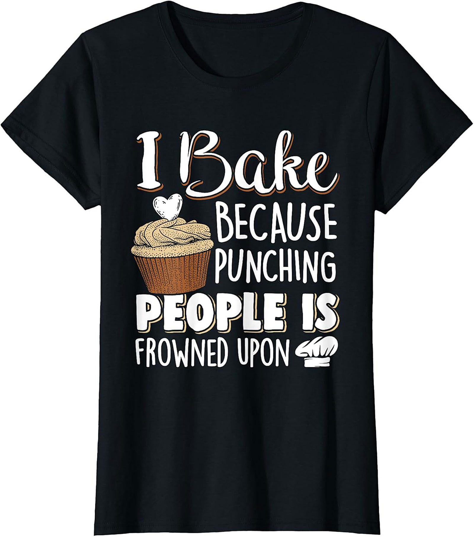 I Bake Because Punching People Funny Baking T-Shirt Sarcastic Tee