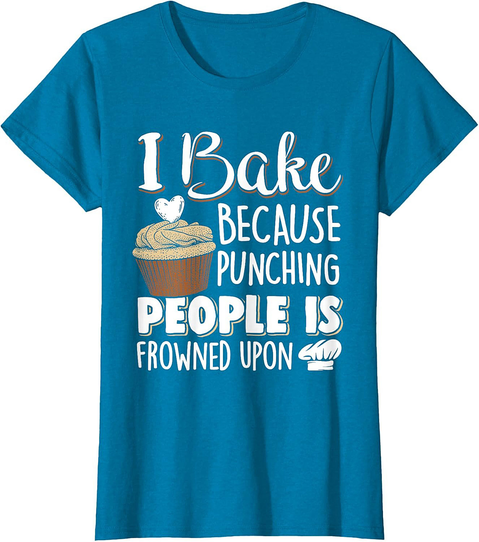  I Bake Because Punching People Funny Baking T-Shirt Sarcastic Tee