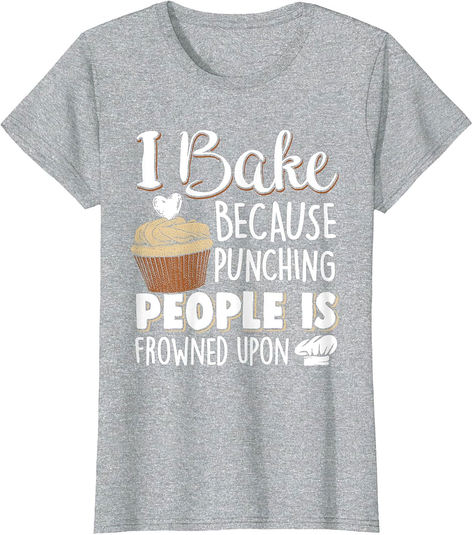  I Bake Because Punching People Funny Baking T-Shirt Sarcastic Tee