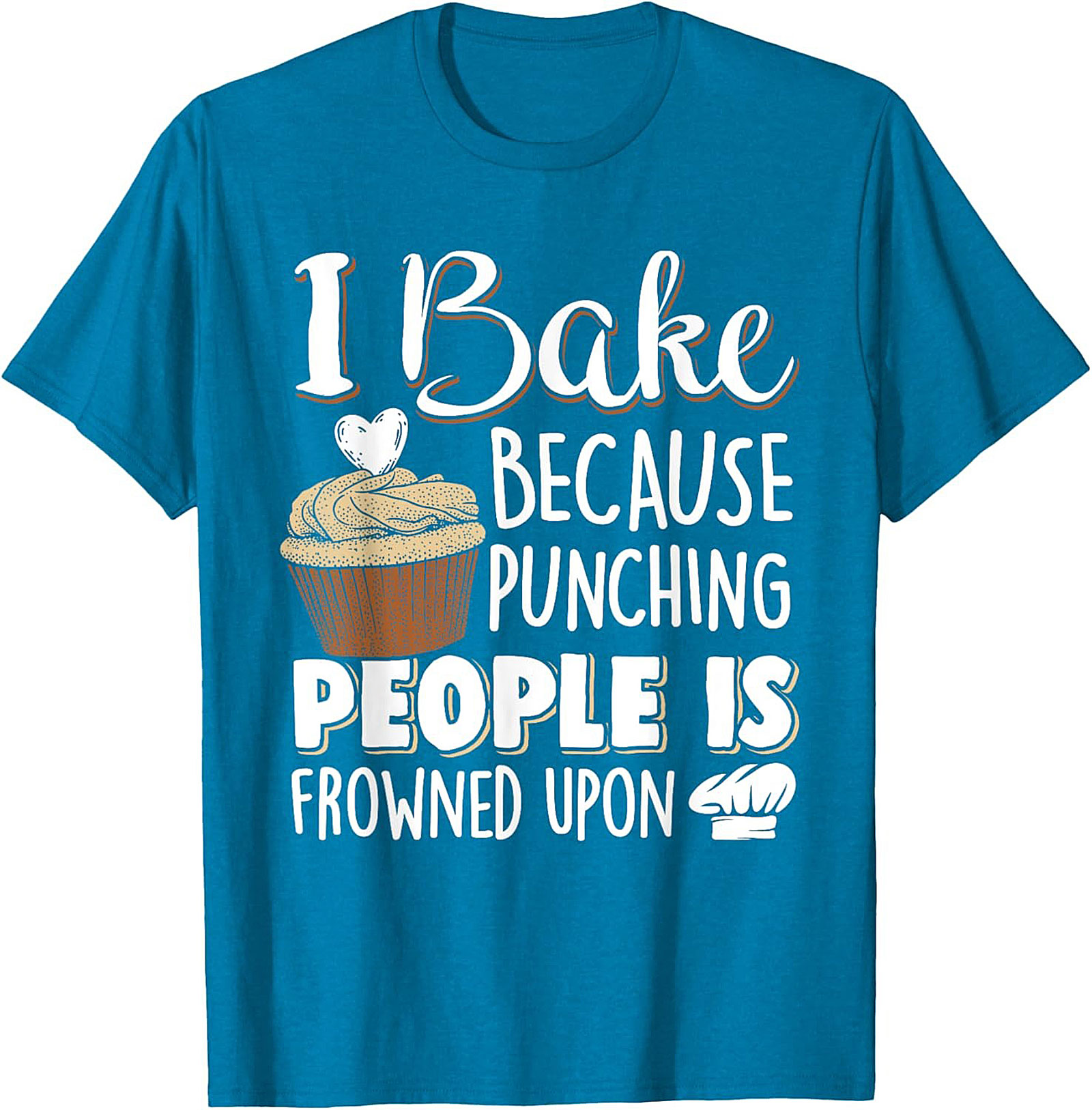  I Bake Because Punching People Funny Baking T-Shirt Sarcastic Tee