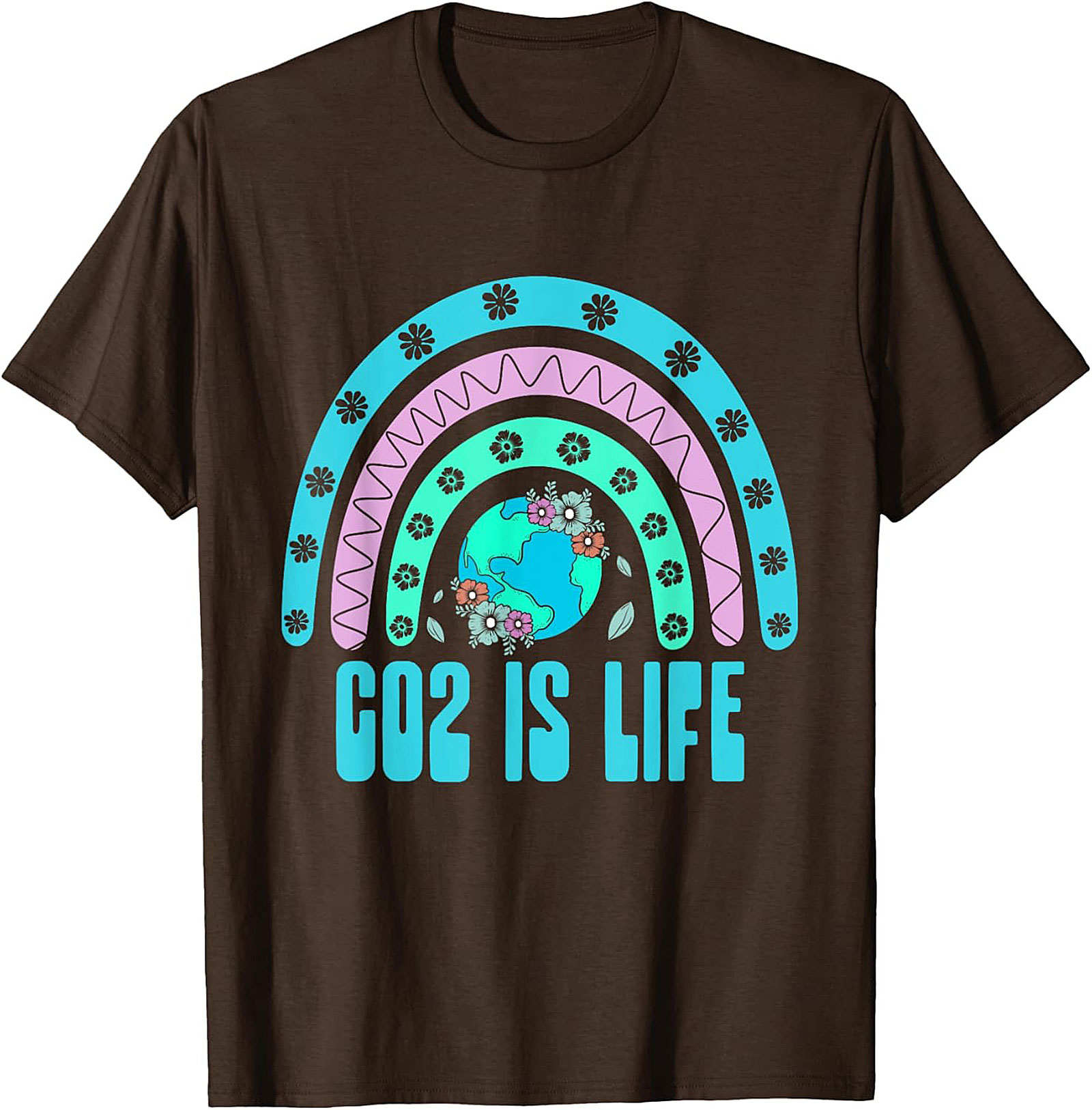 CO2 Is Life T-Shirt | Retro Earth & Rainbow Graphic Tee
