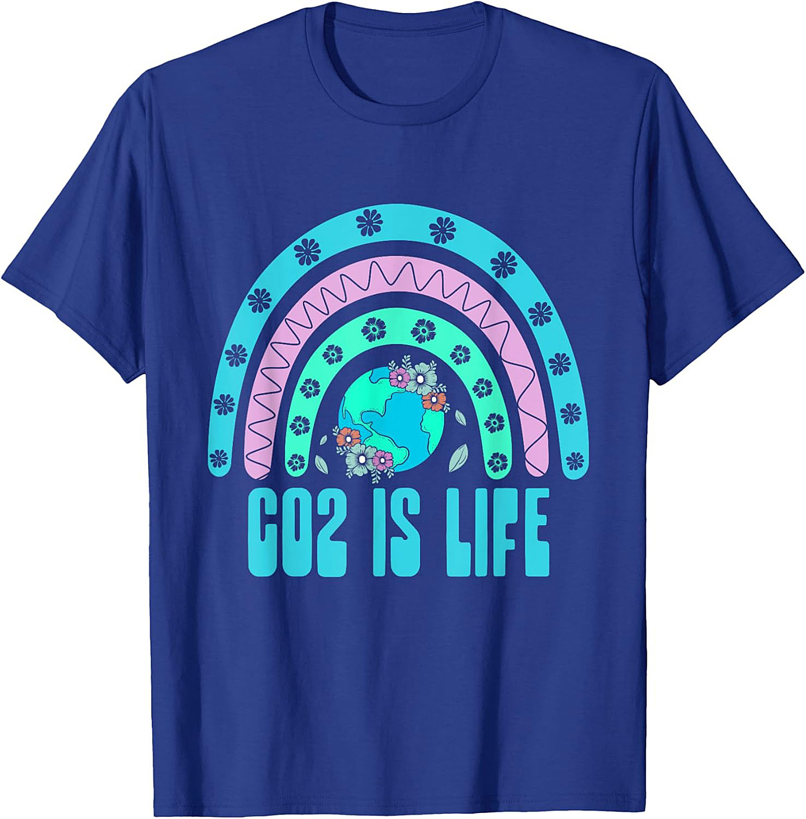 CO2 Is Life T-Shirt | Retro Earth & Rainbow Graphic Tee