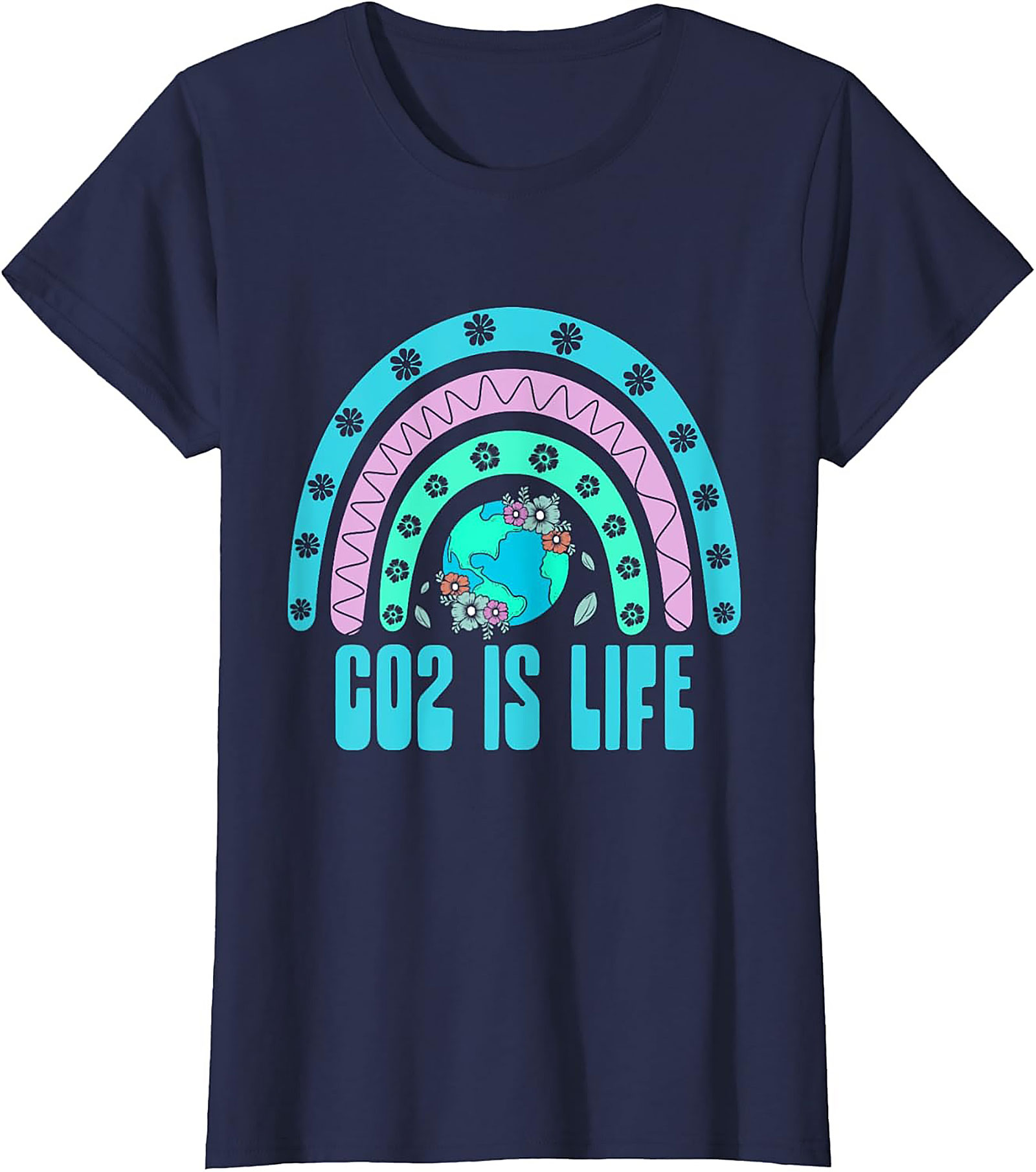 CO2 Is Life T-Shirt | Retro Earth & Rainbow Graphic Tee