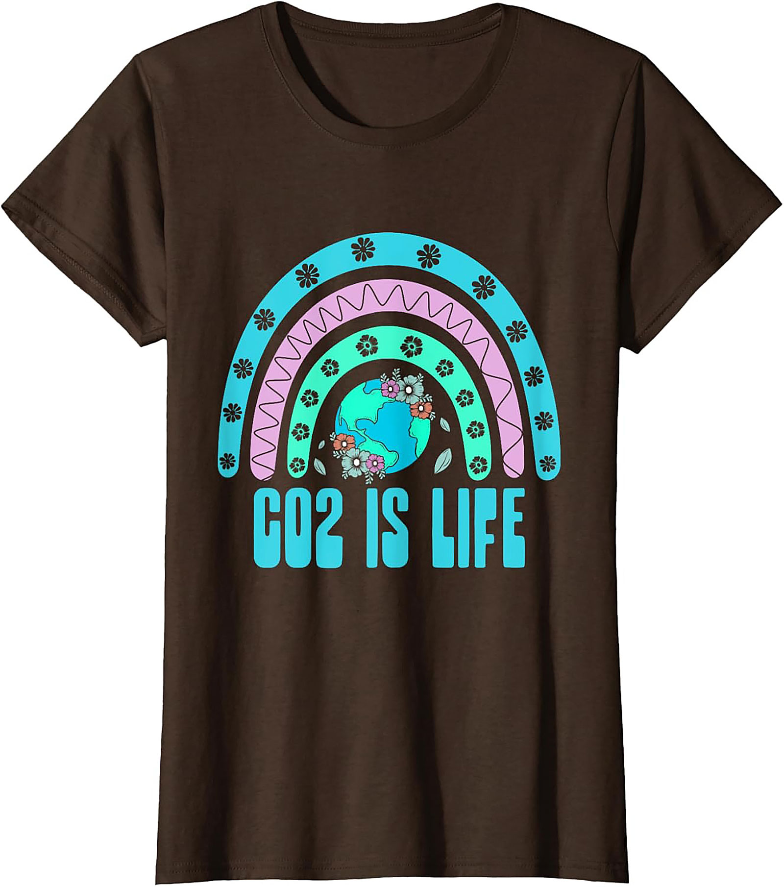 CO2 Is Life T-Shirt | Retro Earth & Rainbow Graphic Tee