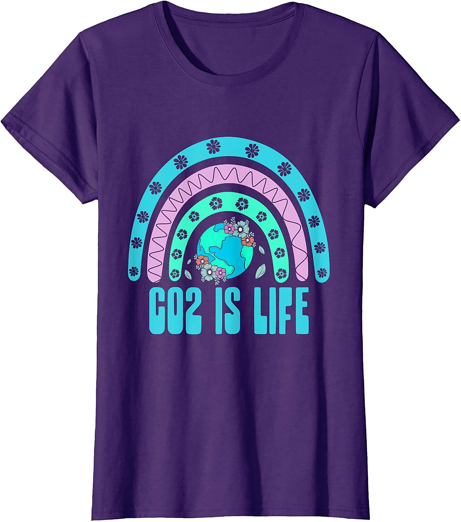 CO2 Is Life T-Shirt | Retro Earth & Rainbow Graphic Tee
