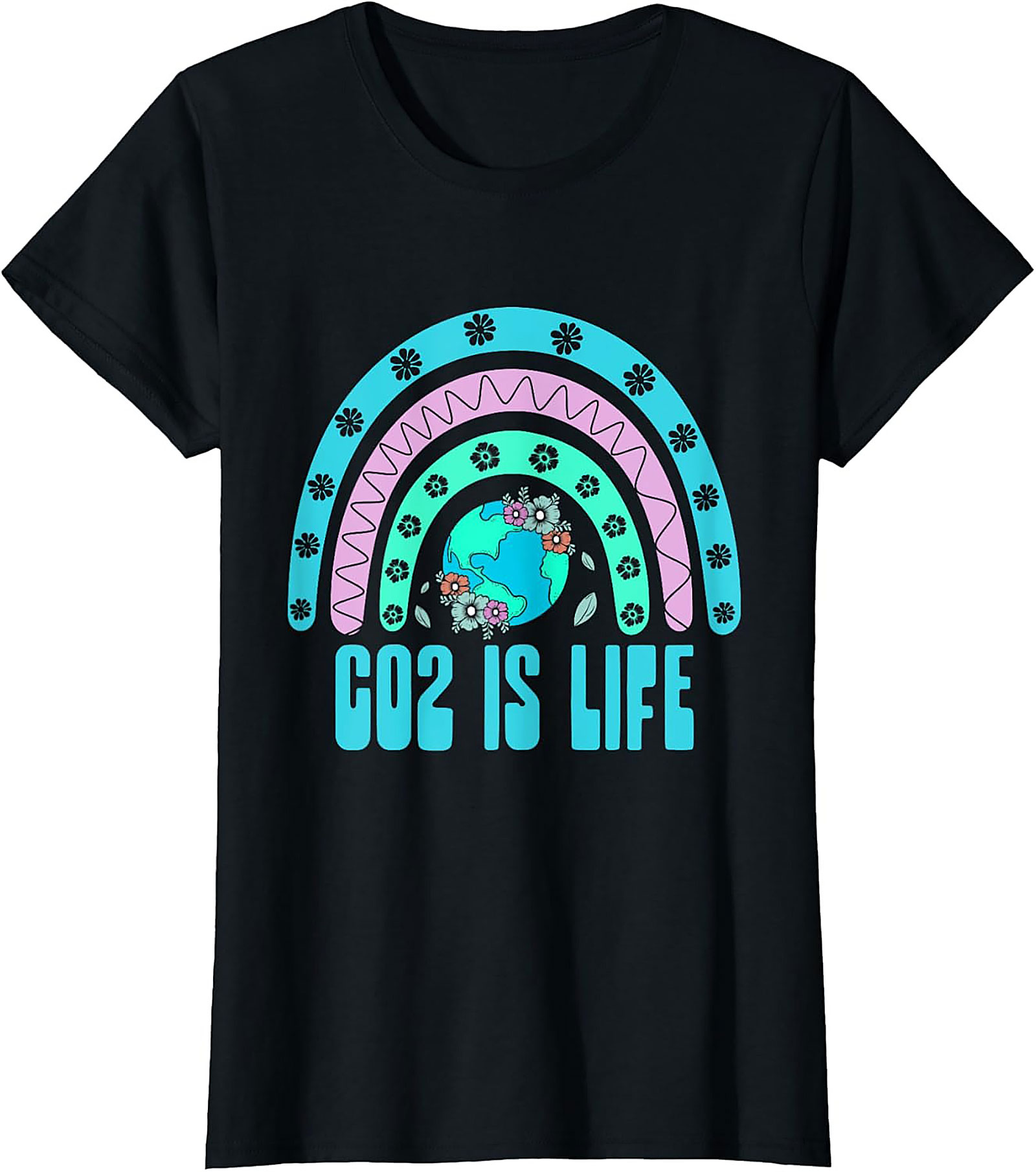 CO2 Is Life T-Shirt | Retro Earth & Rainbow Graphic Tee