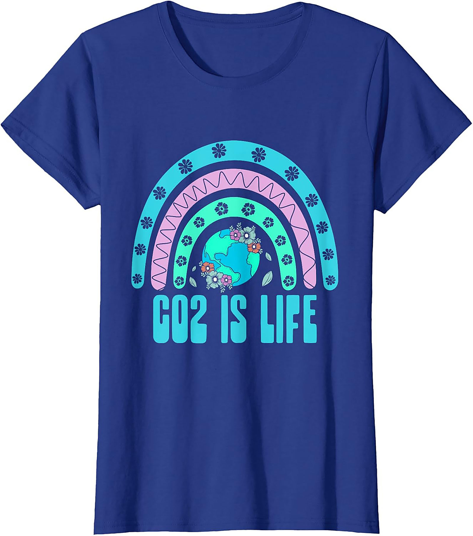 CO2 Is Life T-Shirt | Retro Earth & Rainbow Graphic Tee