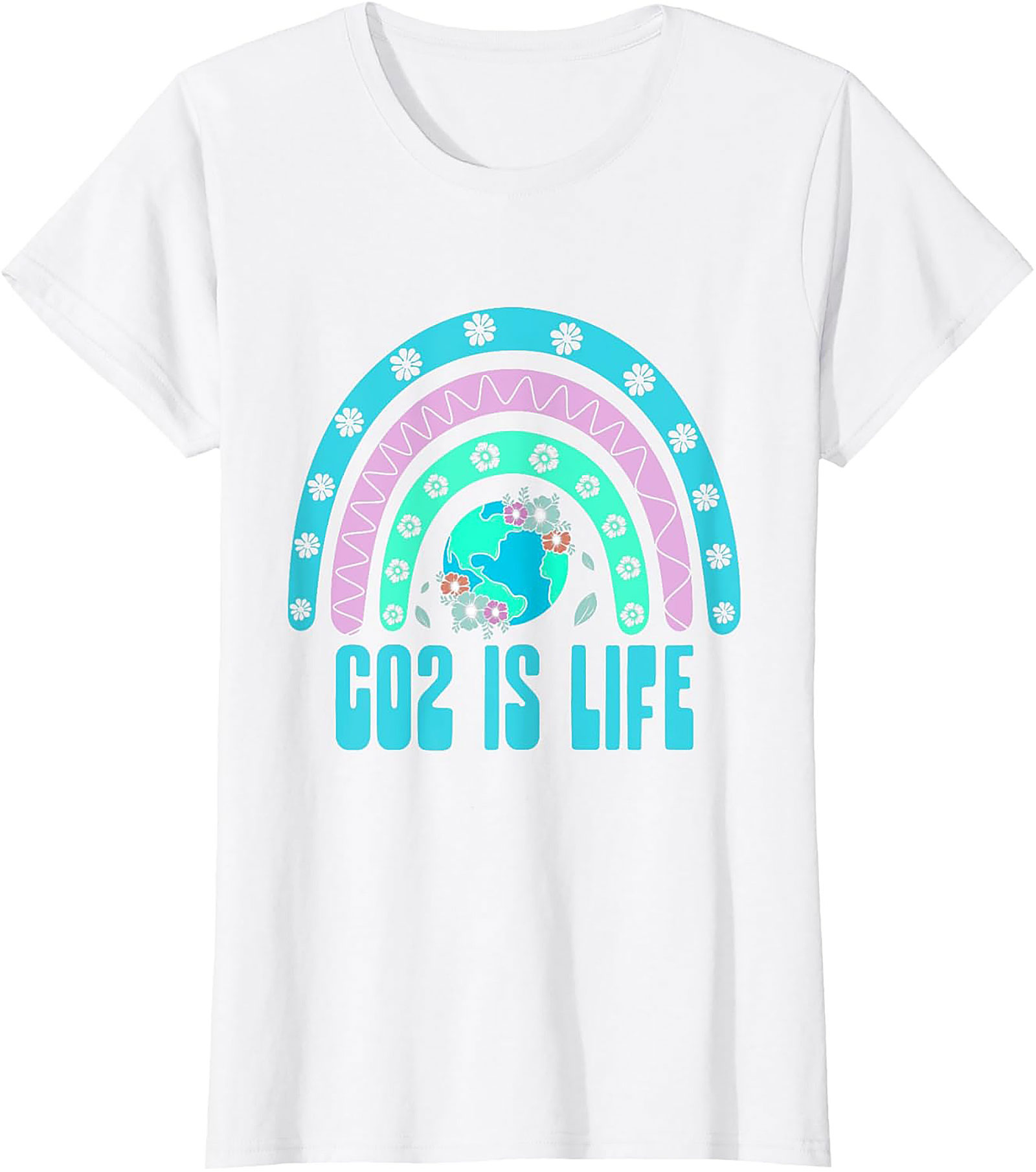 CO2 Is Life T-Shirt | Retro Earth & Rainbow Graphic Tee