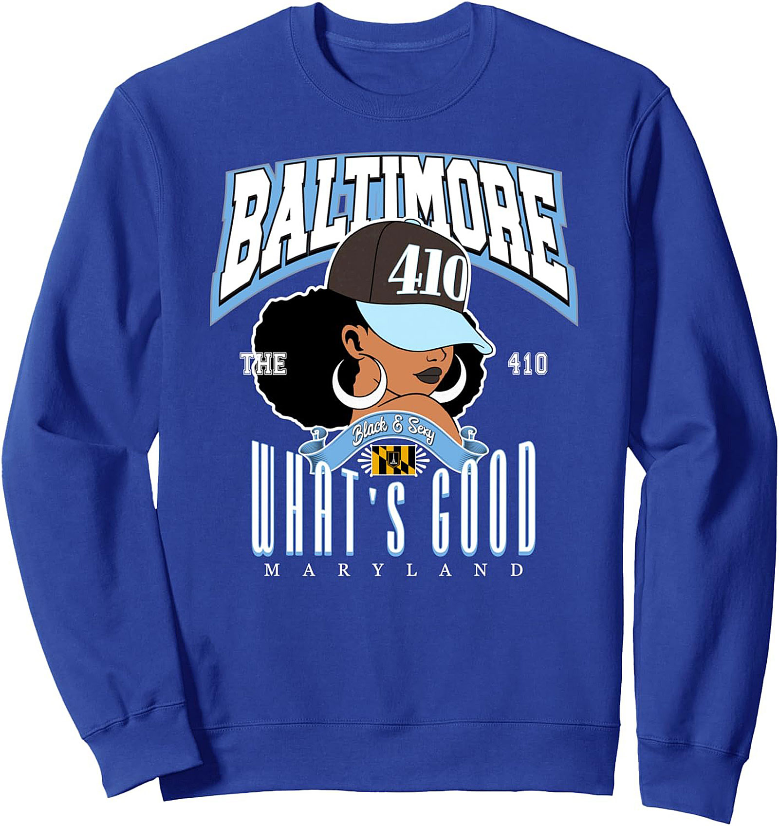 Baltimore 410 Graphic Sweatshirt Maryland Pride Crewneck
