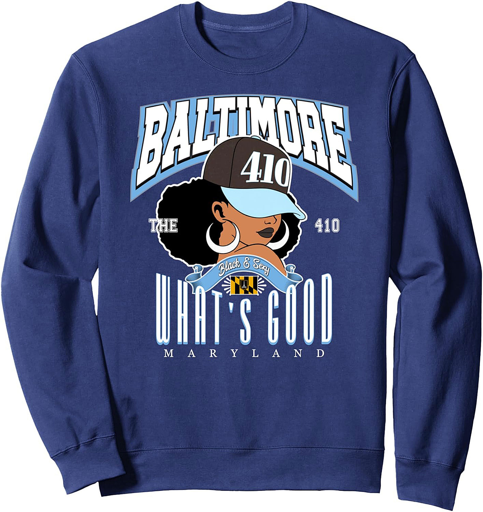 Baltimore 410 Graphic Sweatshirt Maryland Pride Crewneck