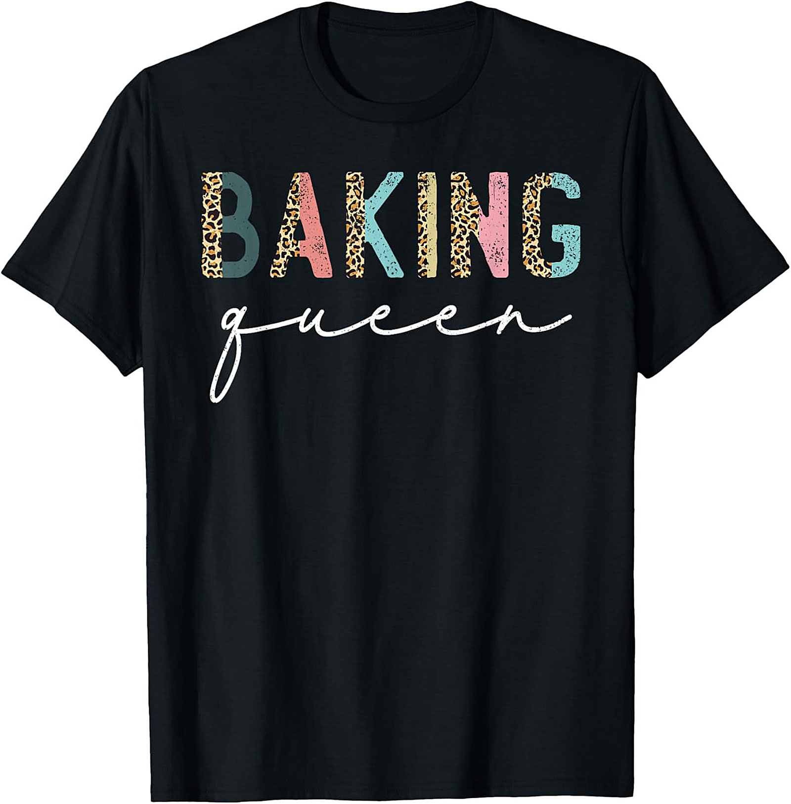 Baking Queen T-Shirt Funny Leopard Baker Graphic Tee